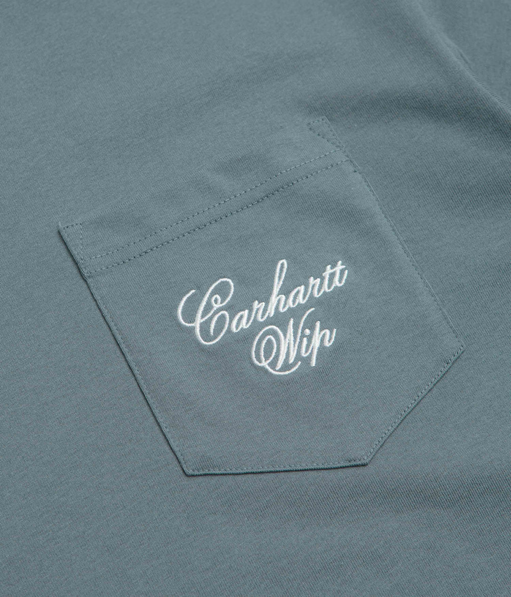Carhartt Longhand Pocket T-Shirt - Cozy Blue / White