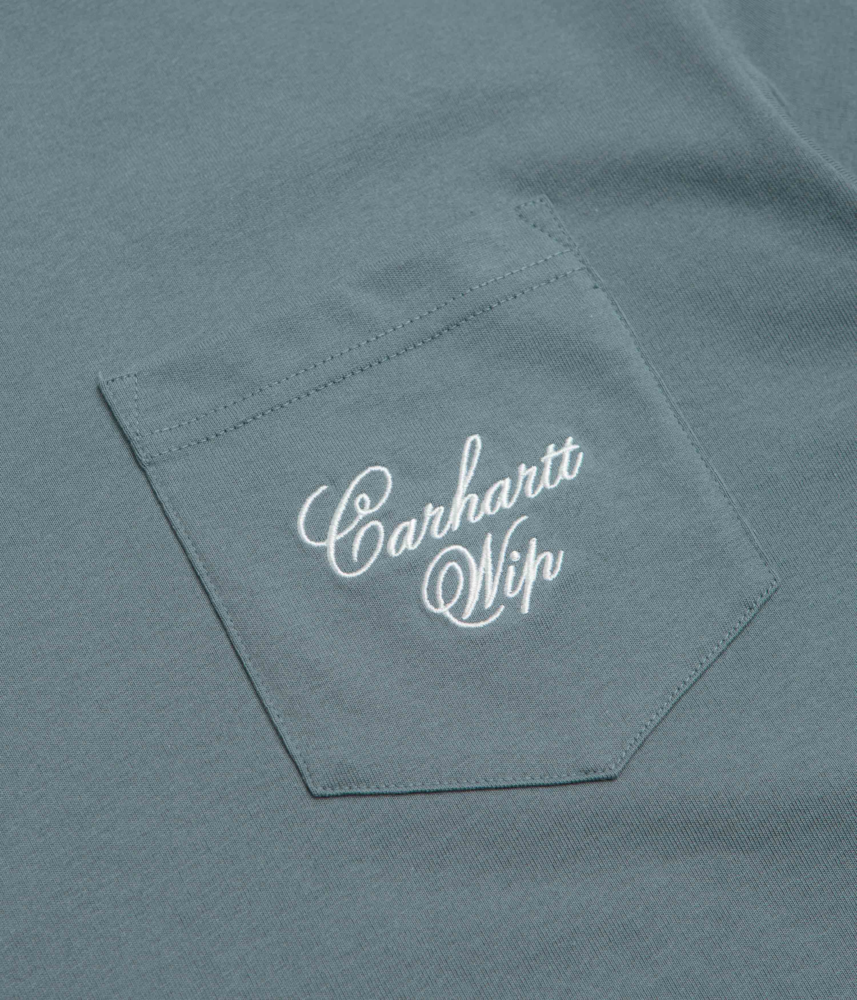 Carhartt Longhand Pocket T-Shirt - Cozy Blue / White
