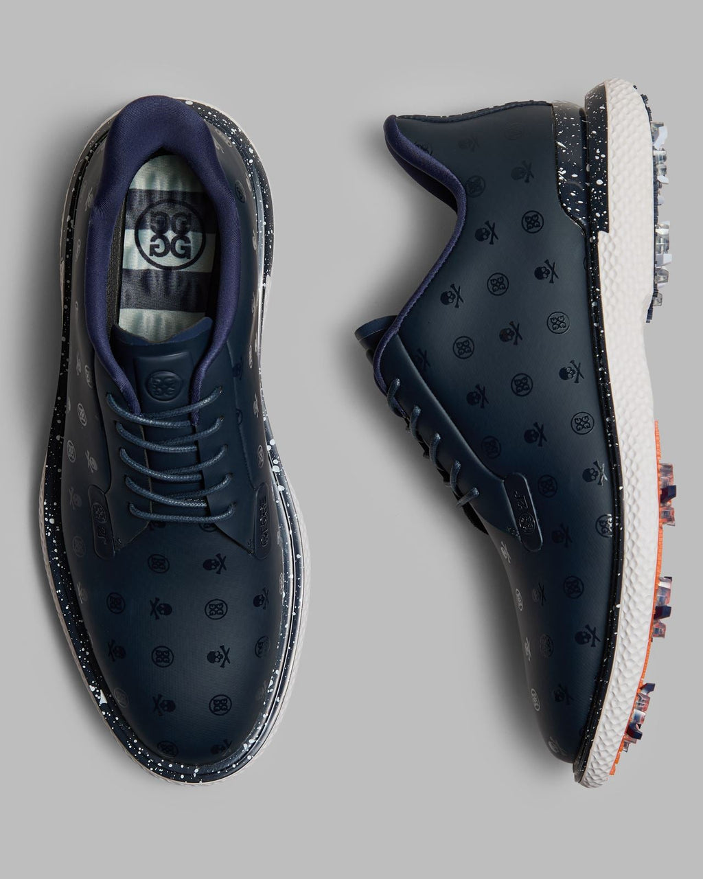 Gallivan2R G/Lock Printed Skull & Tees Speckled Spiked Golf Shoes Twilight