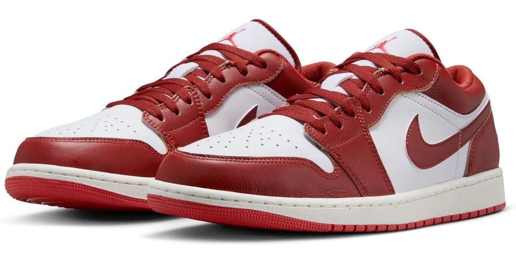 Men's Jordan 1 Low White/Dune Red-Lobster-Sail (FJ3459 160)