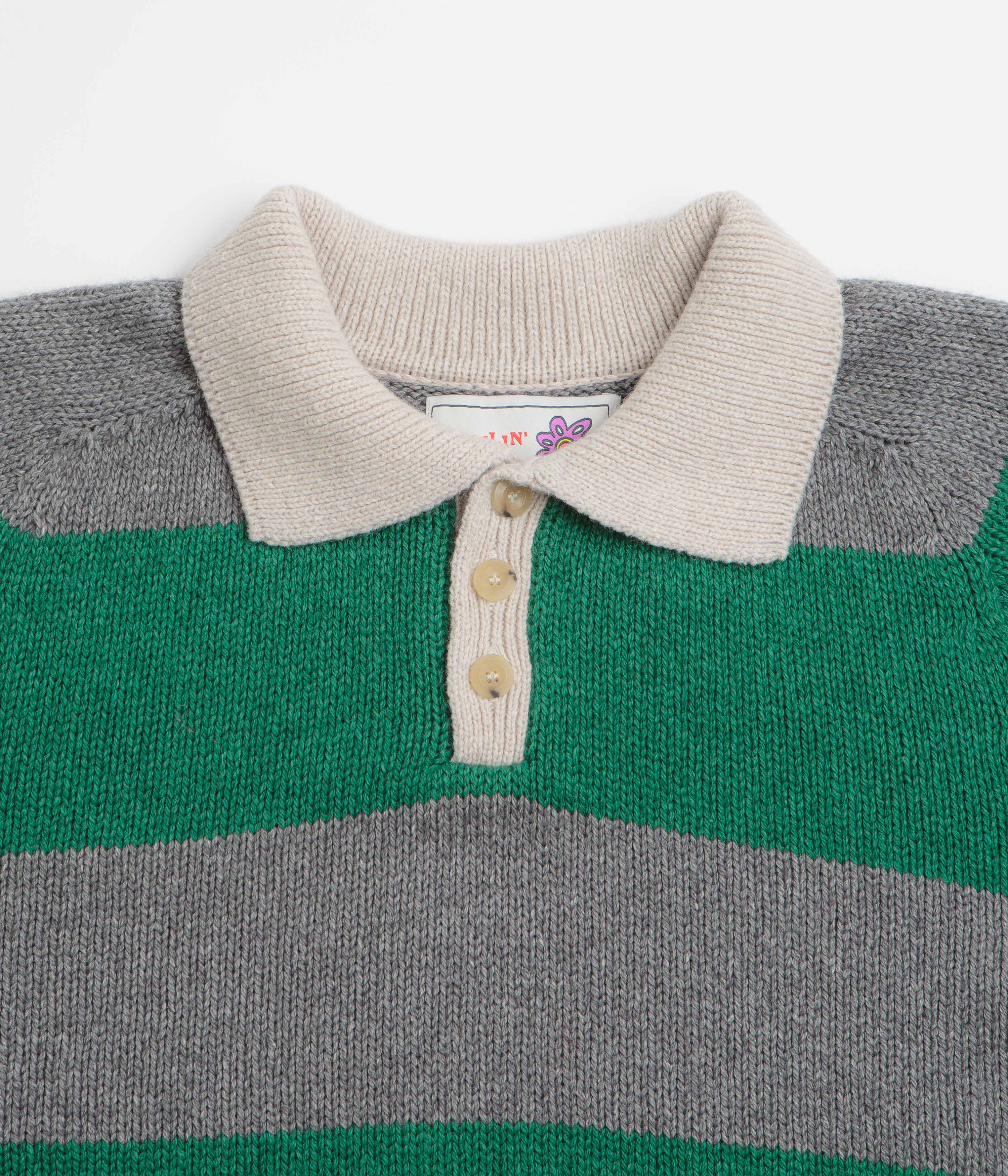 Howlin' College Is Fun Rugby Polo Shirt - Green Whisper