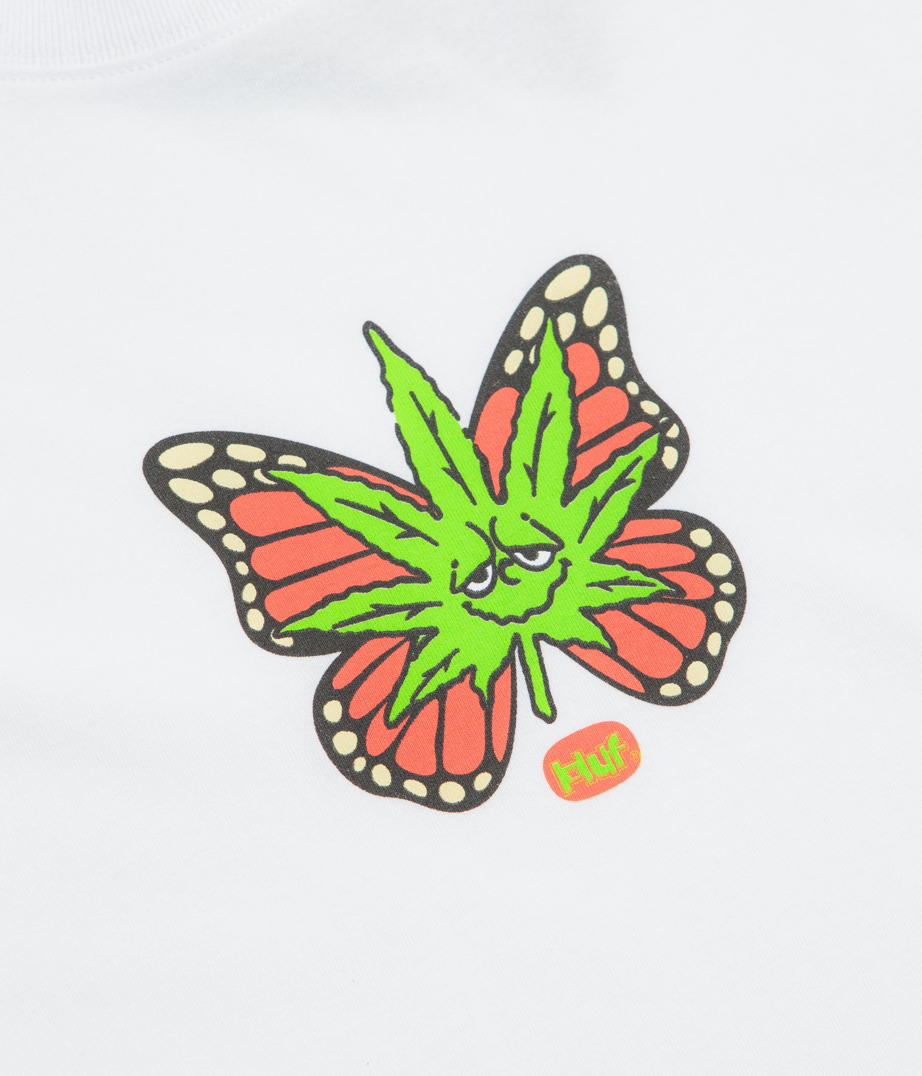 HUF Green Budderfly T-Shirt - White