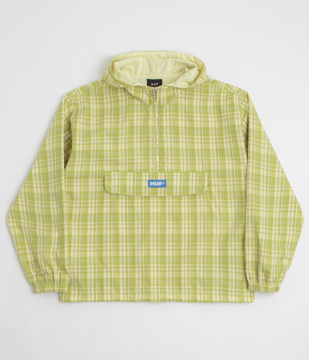 HUF Rivington Plaid 1/4 Zip Anorak - Tarragon