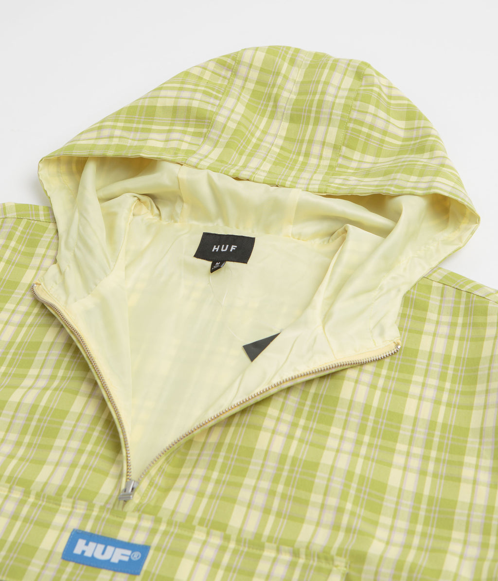 HUF Rivington Plaid 1/4 Zip Anorak - Tarragon