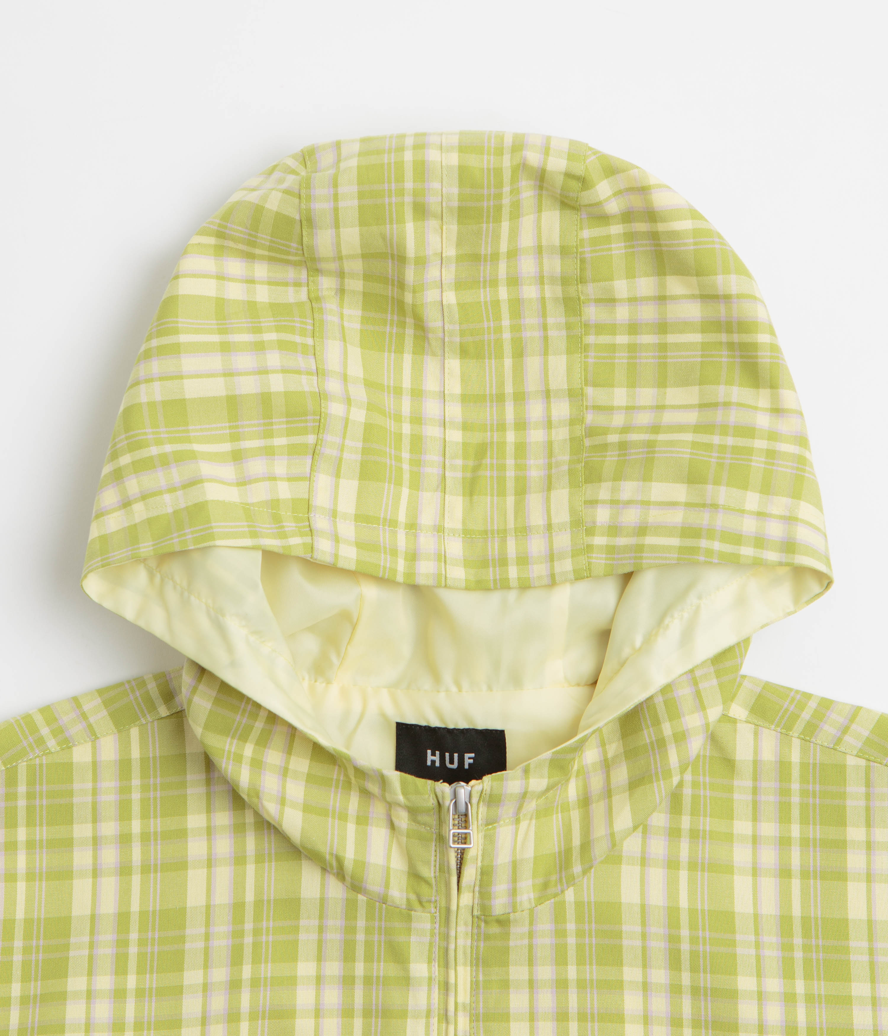 HUF Rivington Plaid 1/4 Zip Anorak - Tarragon