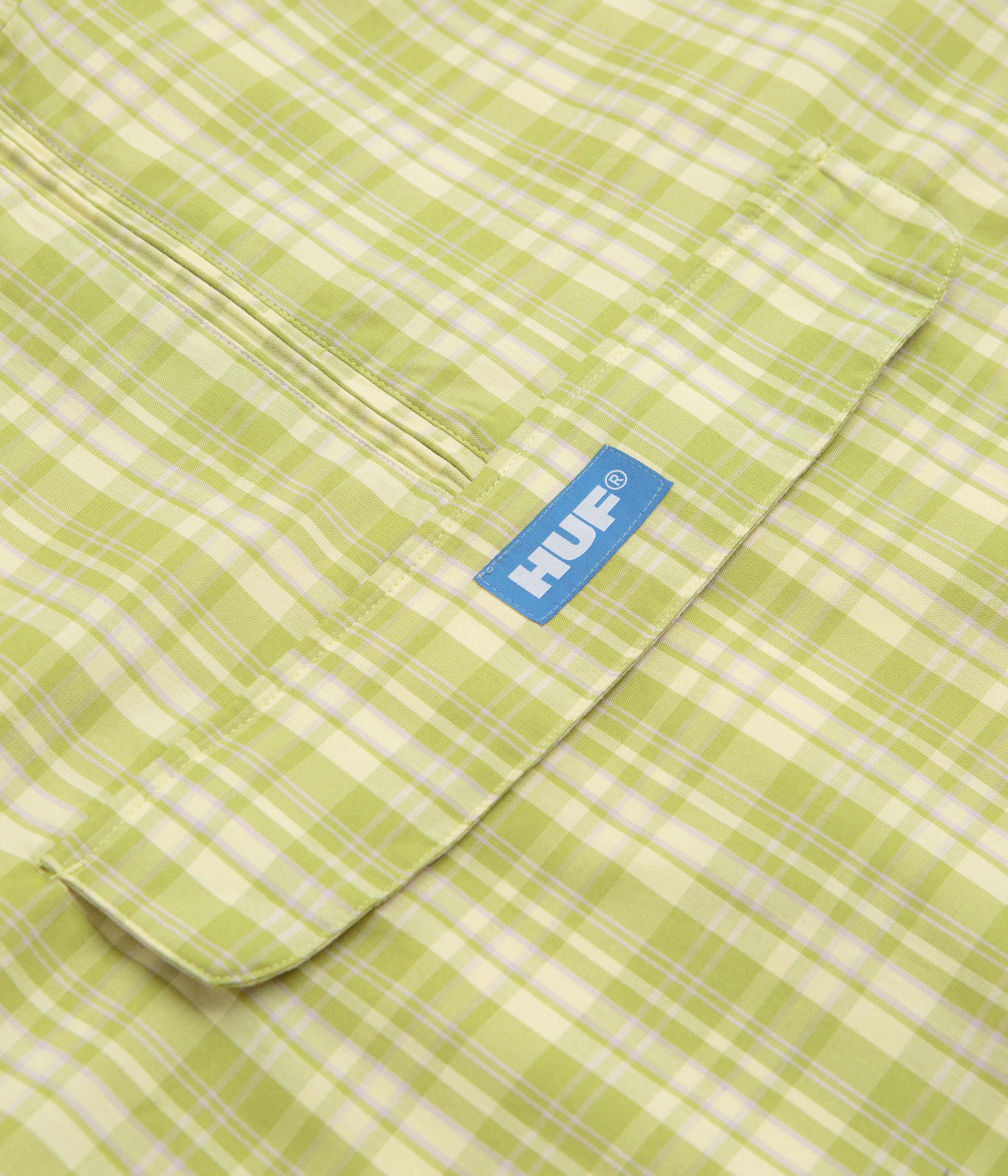 HUF Rivington Plaid 1/4 Zip Anorak - Tarragon