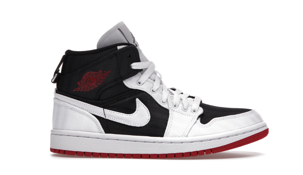 Jordan 1 Mid Se Utility Canvas White Black Gym Red (W)