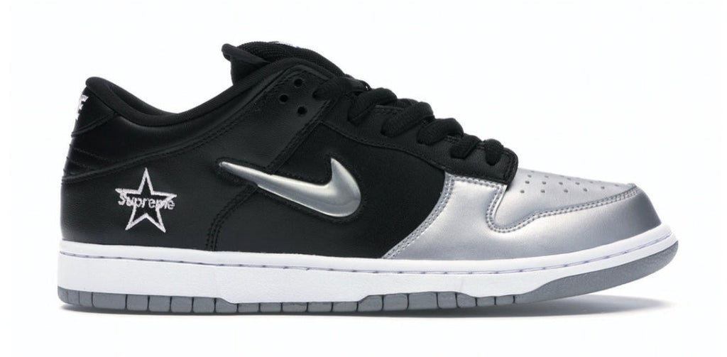 Nike Sb Dunk Low Supreme Jewel Swoosh Silver