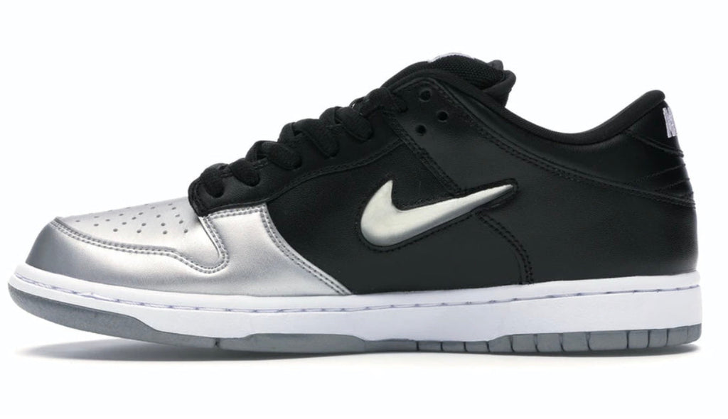 Nike Sb Dunk Low Supreme Jewel Swoosh Silver