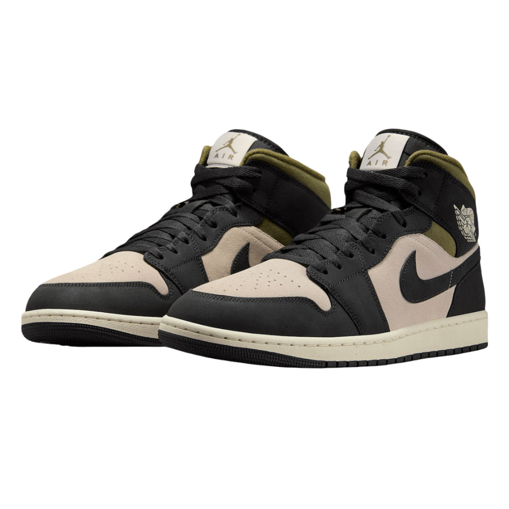 Nike Air Jordan 1 Mid Se Off Noir Medium Olive