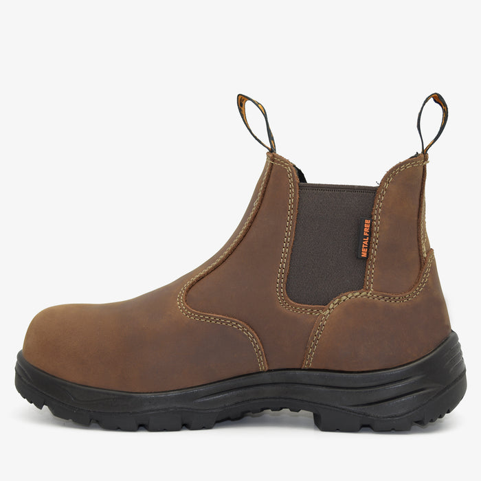 Men's CSA ASTM Composite Toe Chelsea Work Boots - Timber II Brown