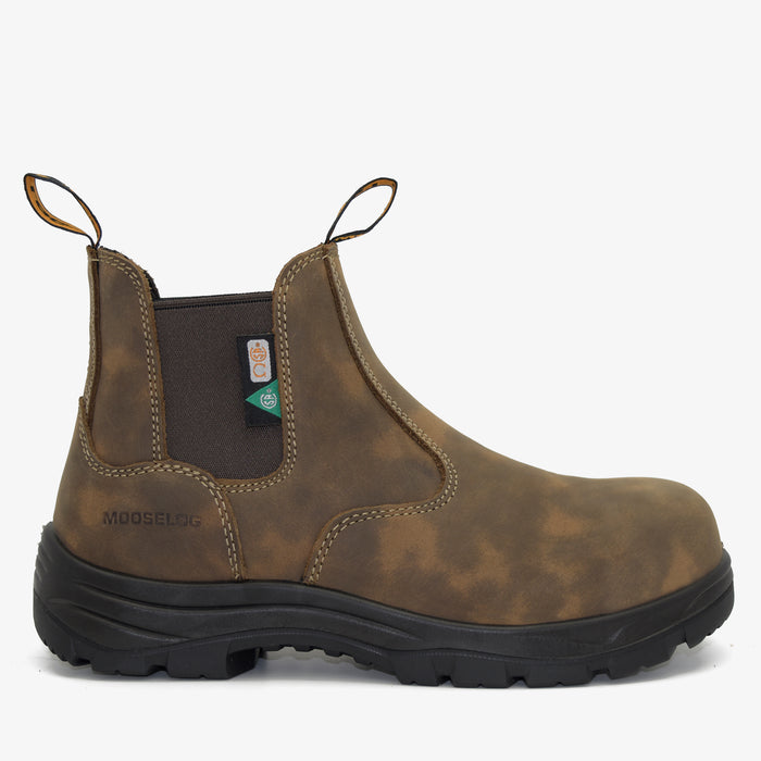 Men's CSA ASTM Composite Toe Chelsea Work Boots - Timber II Rustic Brown