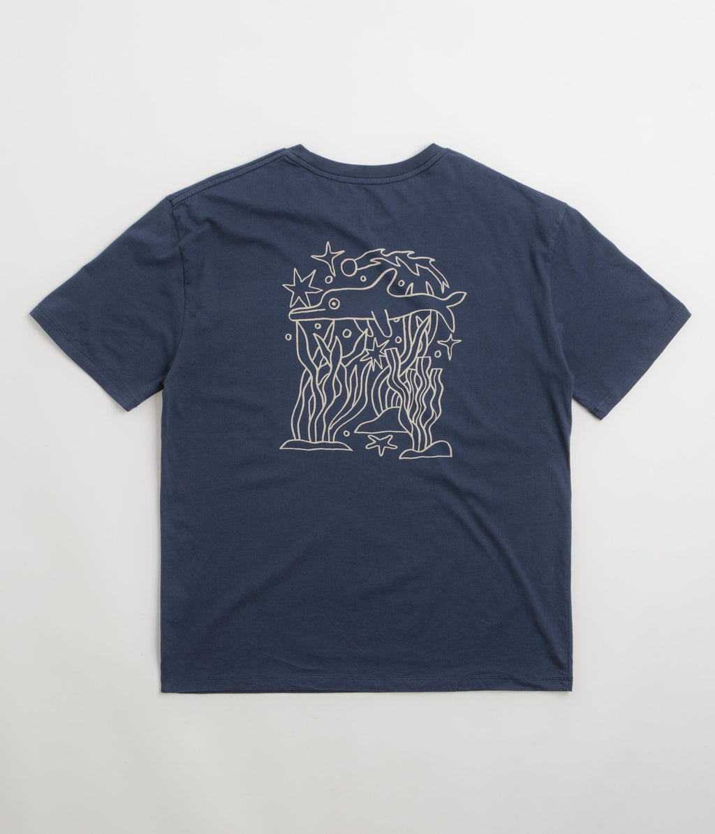 Mollusk New Dolphin Energy T-Shirt - Navy Indigo