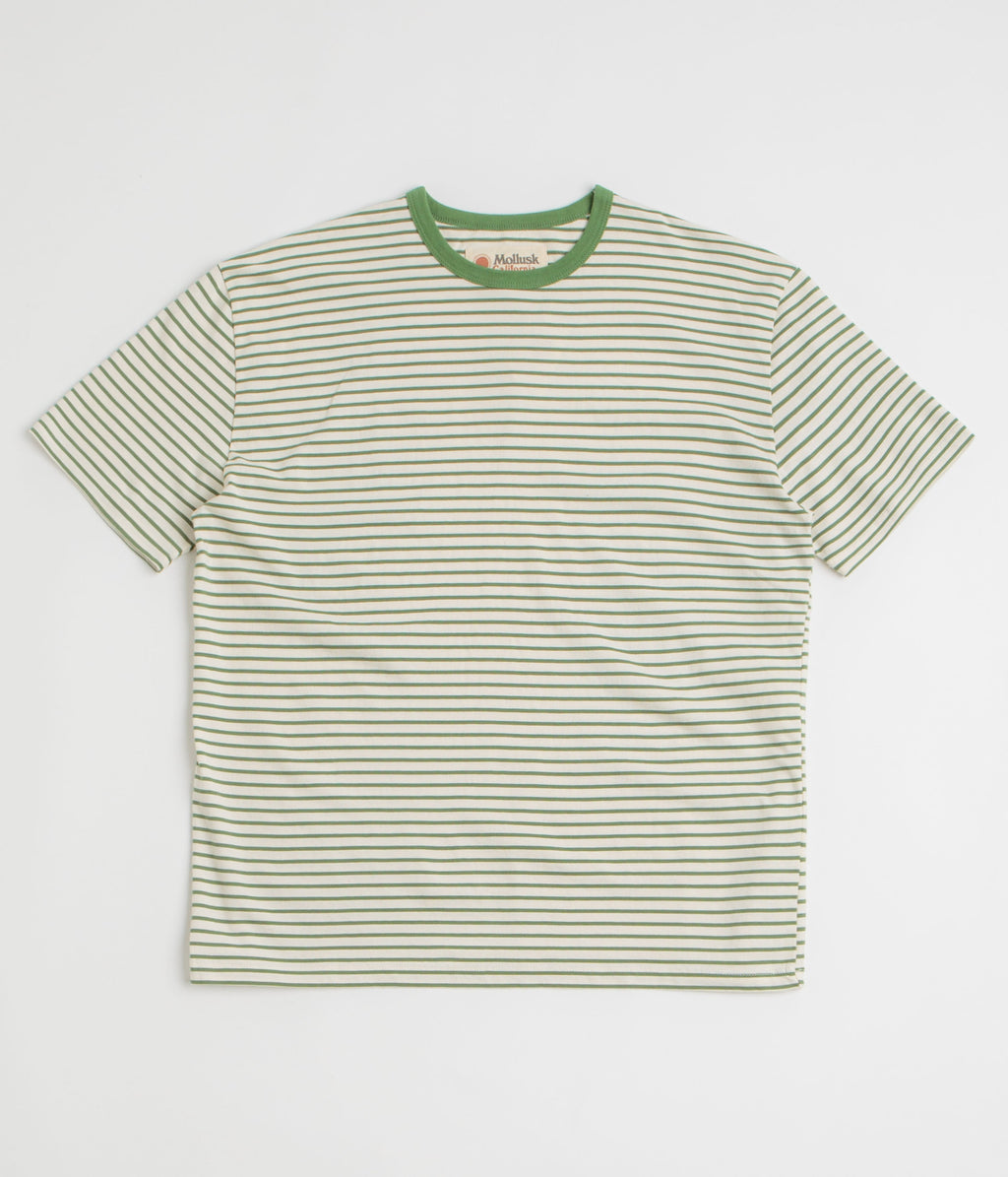 Mollusk Striped Heavy T-Shirt - Natural / Green