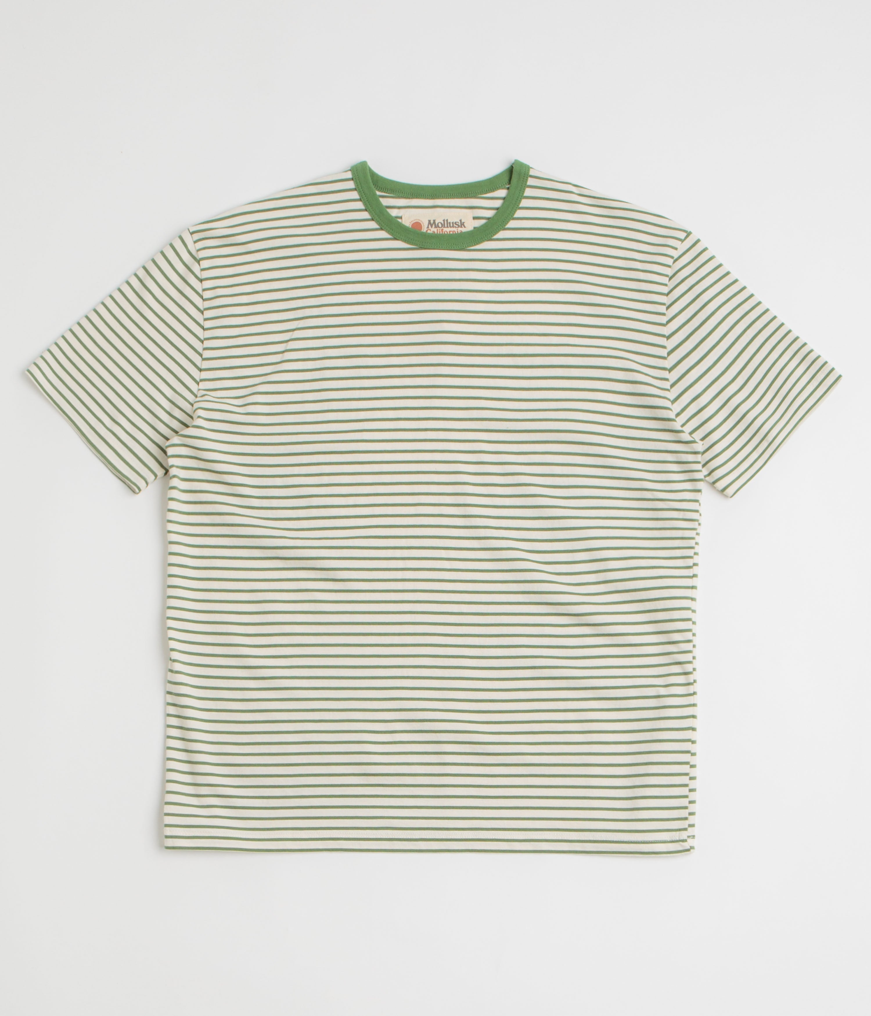 Mollusk Striped Heavy T-Shirt - Natural / Green
