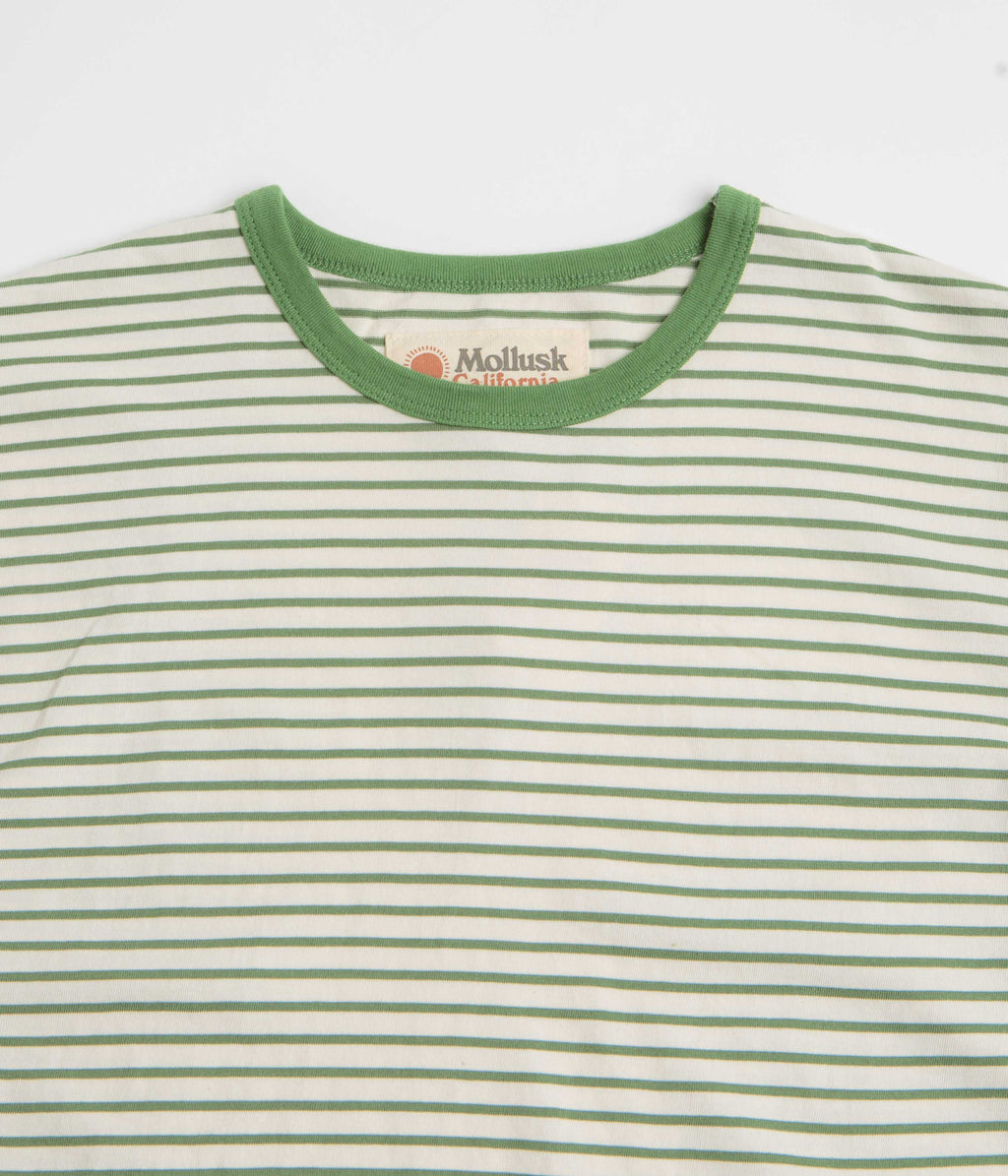 Mollusk Striped Heavy T-Shirt - Natural / Green