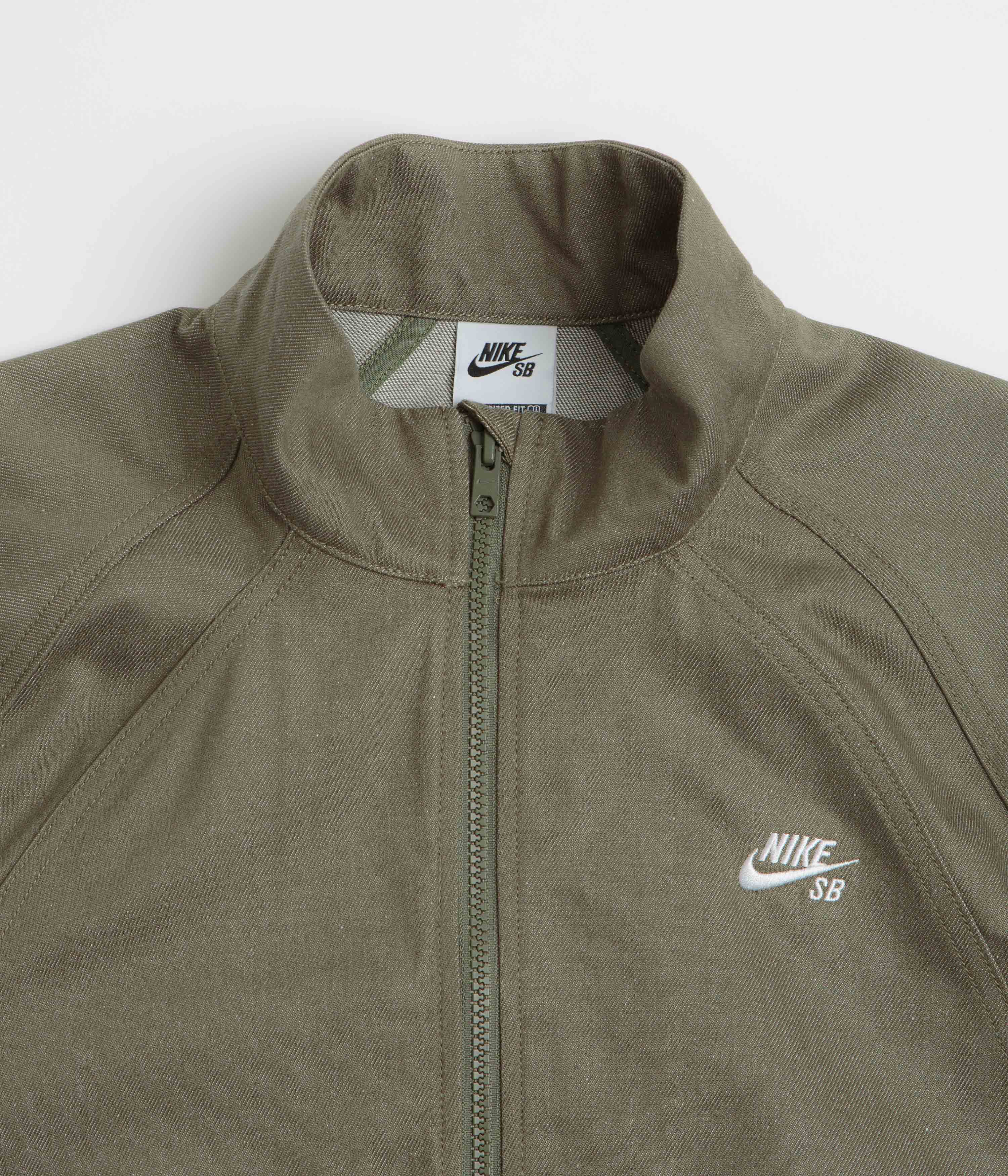 Nike SB Denim Track Jacket - Medium Olive / White