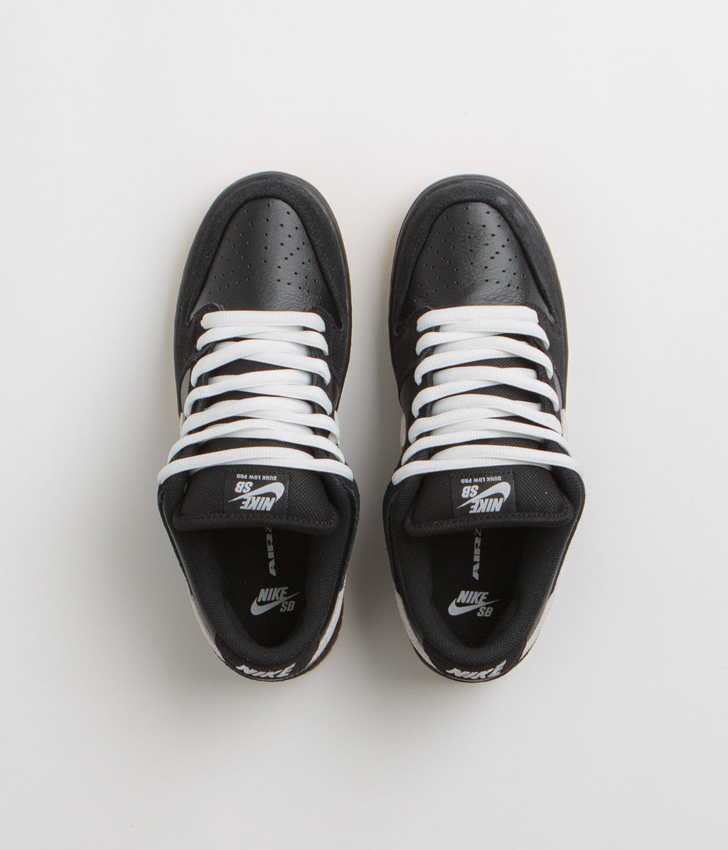 Nike SB Dunk Low Pro Shoes - Black / White - Black - Gum Light Brown - Black