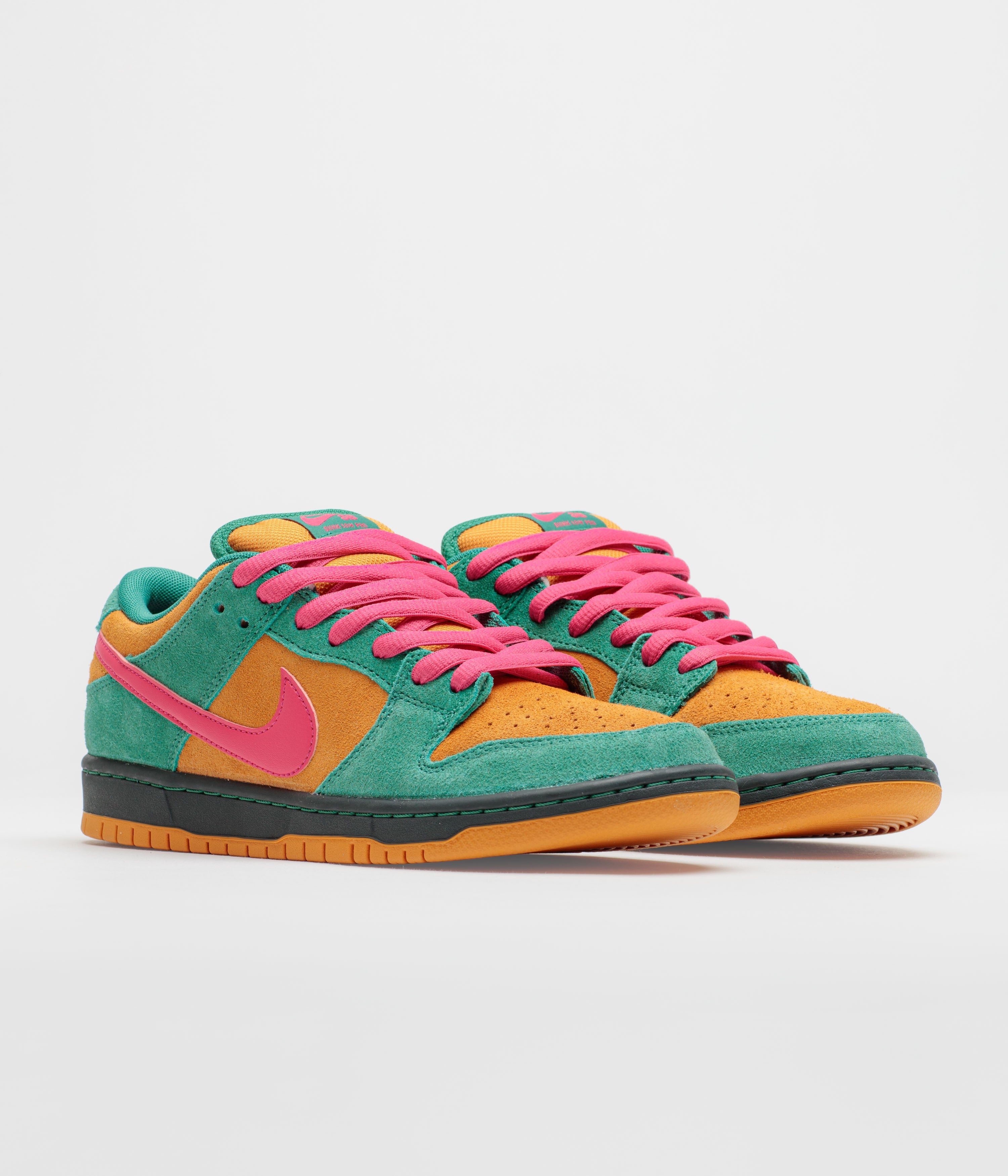 Nike SB Dunk Low Pro Shoes - Green Noise / Watermelon - Light Curry