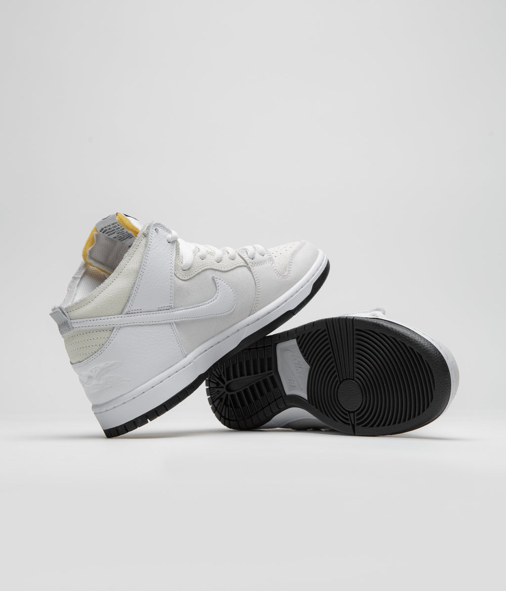 Nike SB x Antihero Dunk High Shoes - White / White - Black