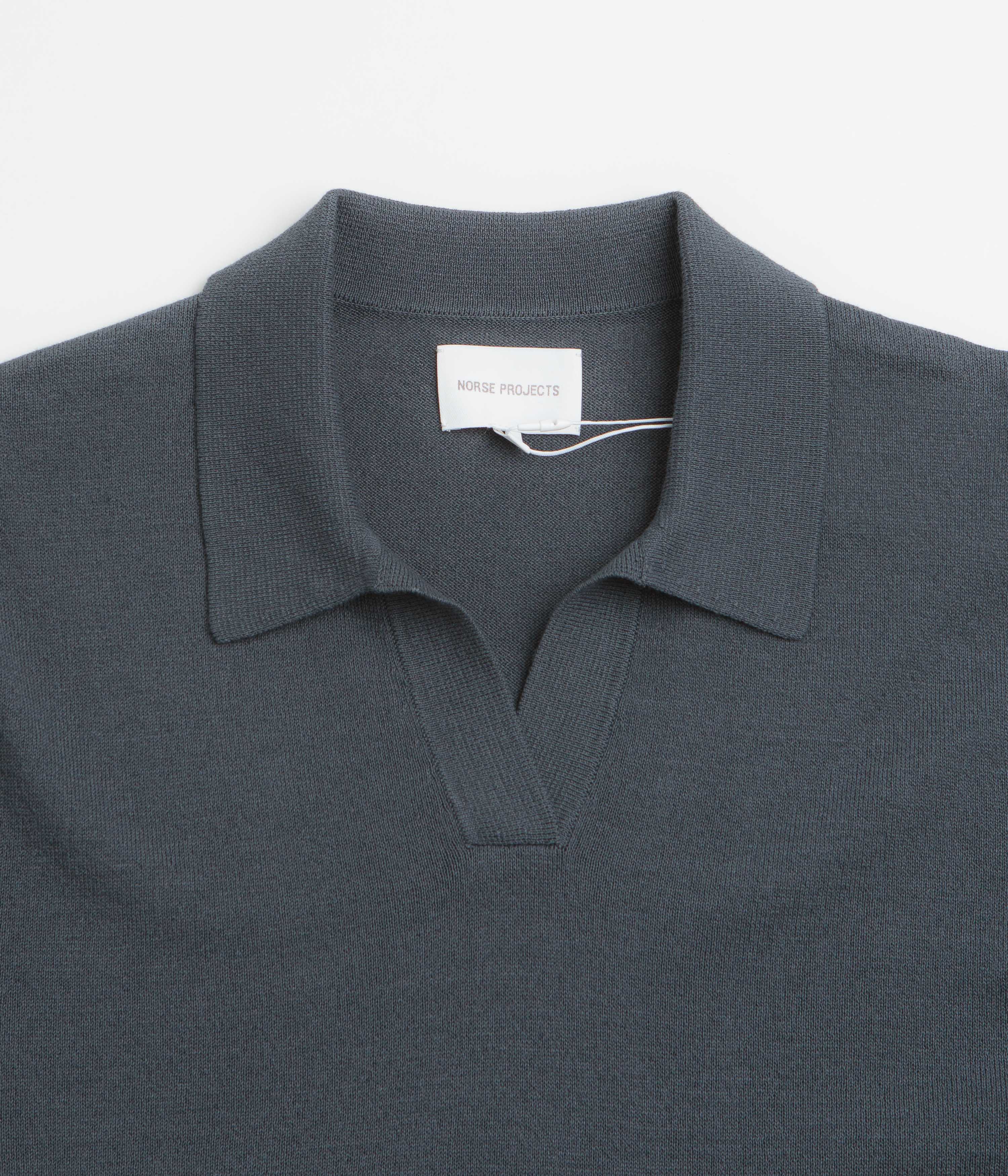 Norse Projects Anholt Cotton Paper Polo Shirt - Graphite