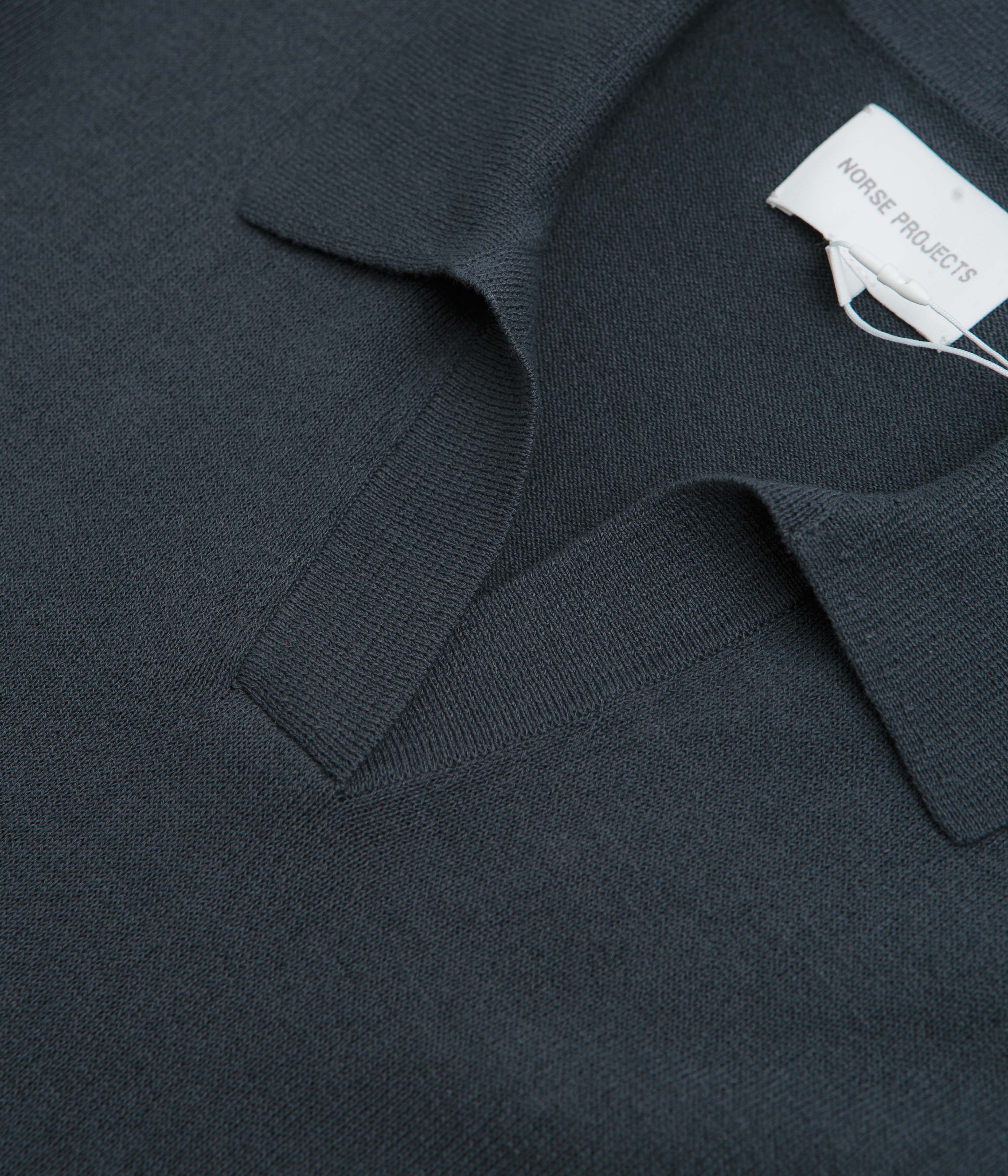 Norse Projects Anholt Cotton Paper Polo Shirt - Graphite