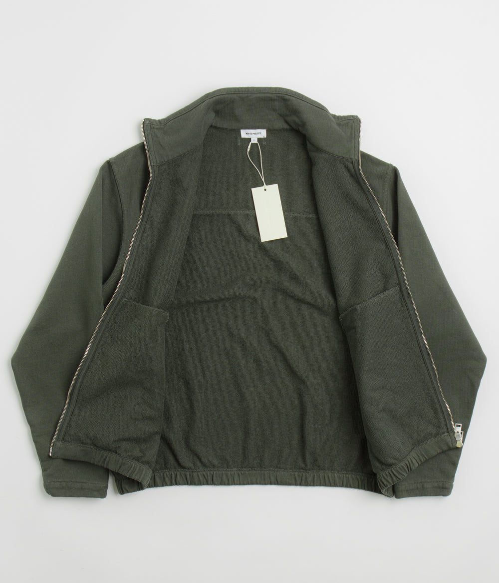 Norse Projects Bjorn Relaxed Organic Loopback Track Jacket - Black Olive