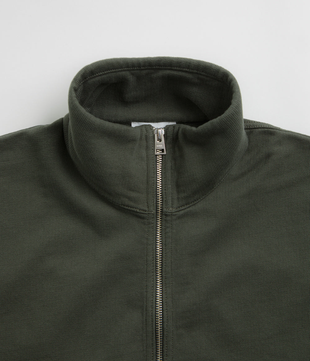 Norse Projects Bjorn Relaxed Organic Loopback Track Jacket - Black Olive