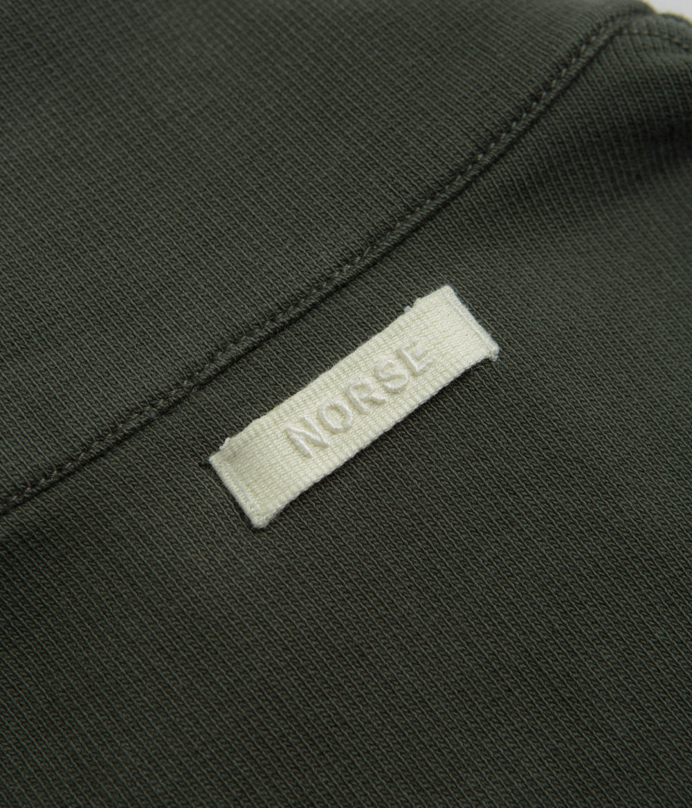 Norse Projects Bjorn Relaxed Organic Loopback Track Jacket - Black Olive