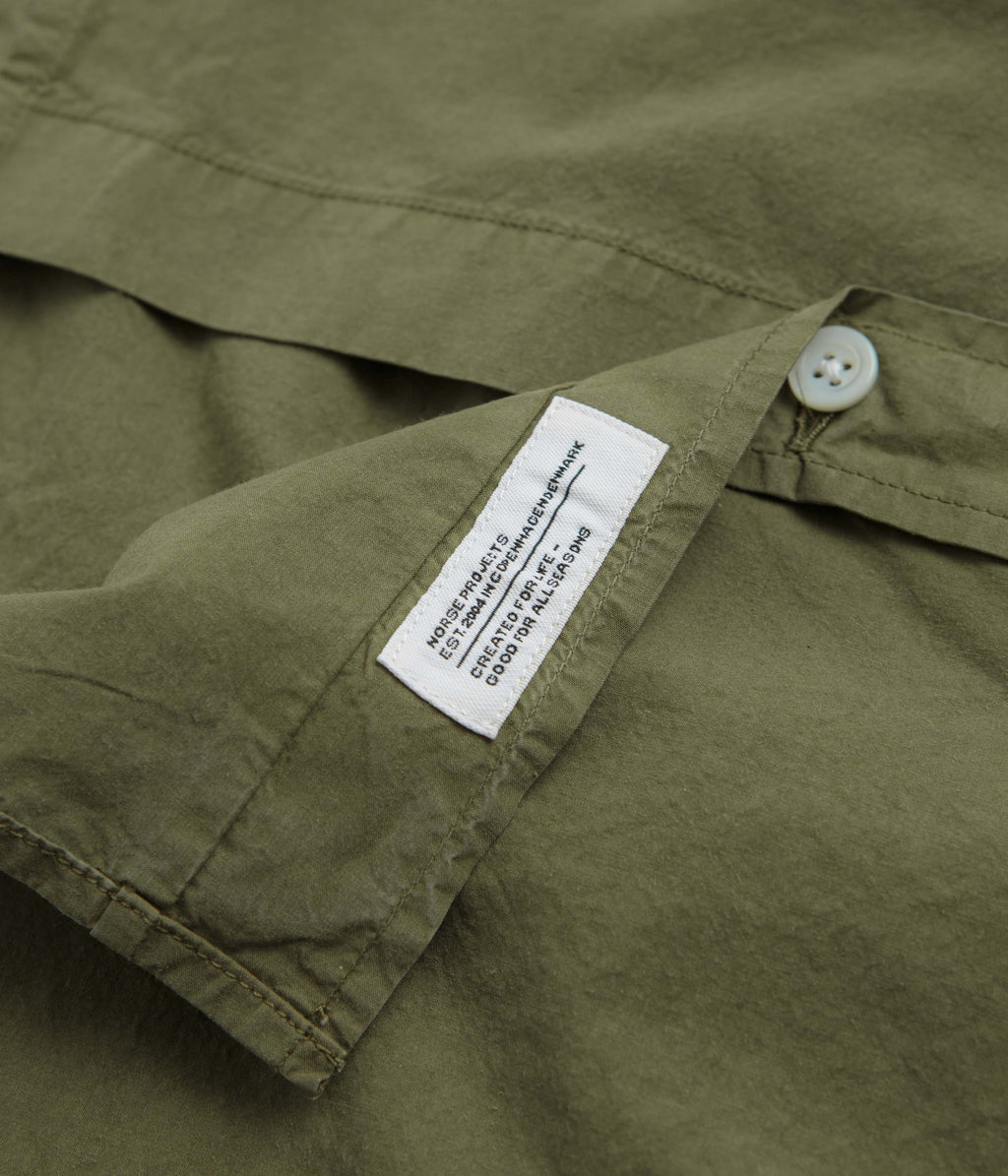 Norse Projects Osvald Cotton Tencel Shirt - Sitka Green
