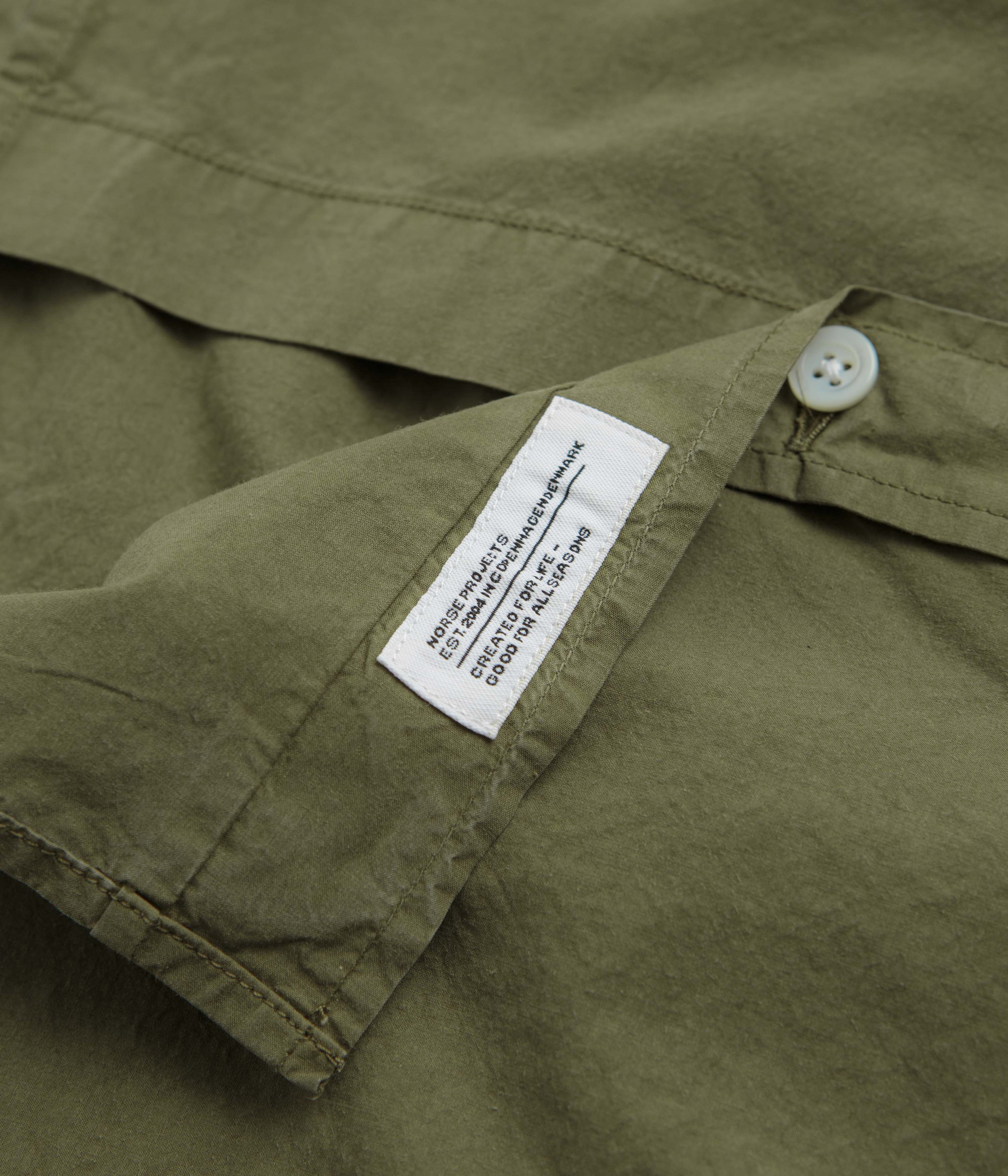 Norse Projects Osvald Cotton Tencel Shirt - Sitka Green