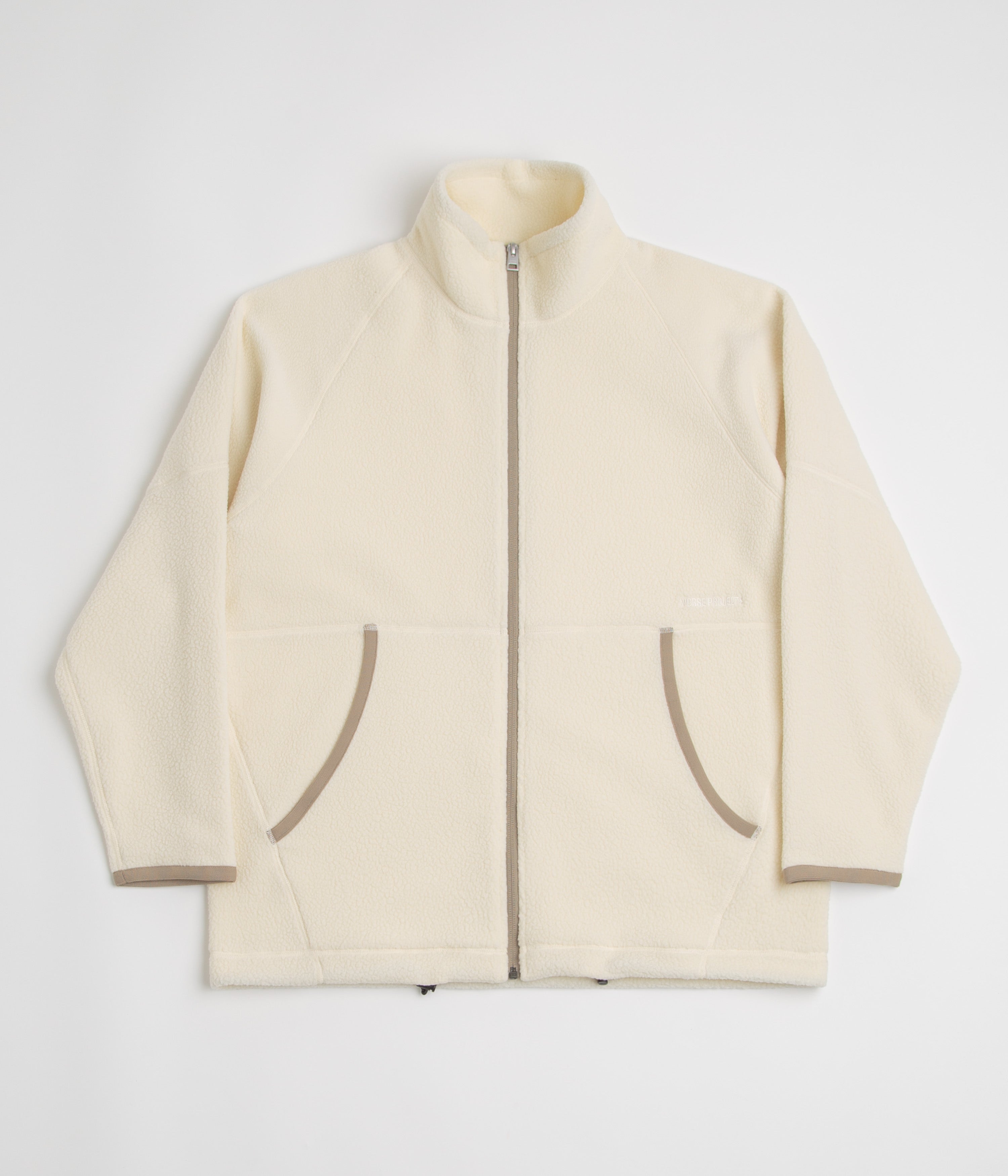 Norse Projects Tycho Pile Fleece Full Zip Jacket - Ecru