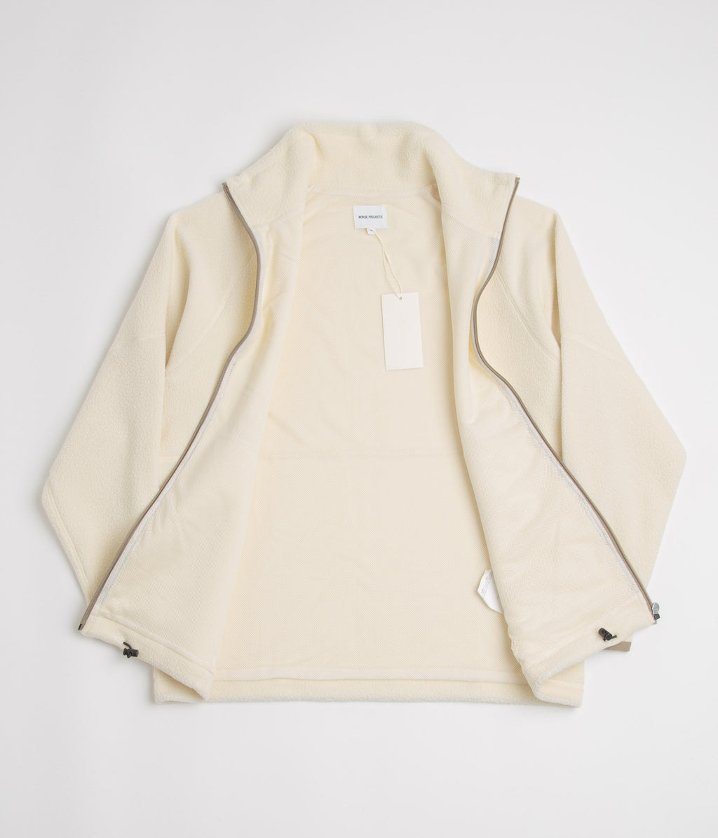 Norse Projects Tycho Pile Fleece Full Zip Jacket - Ecru