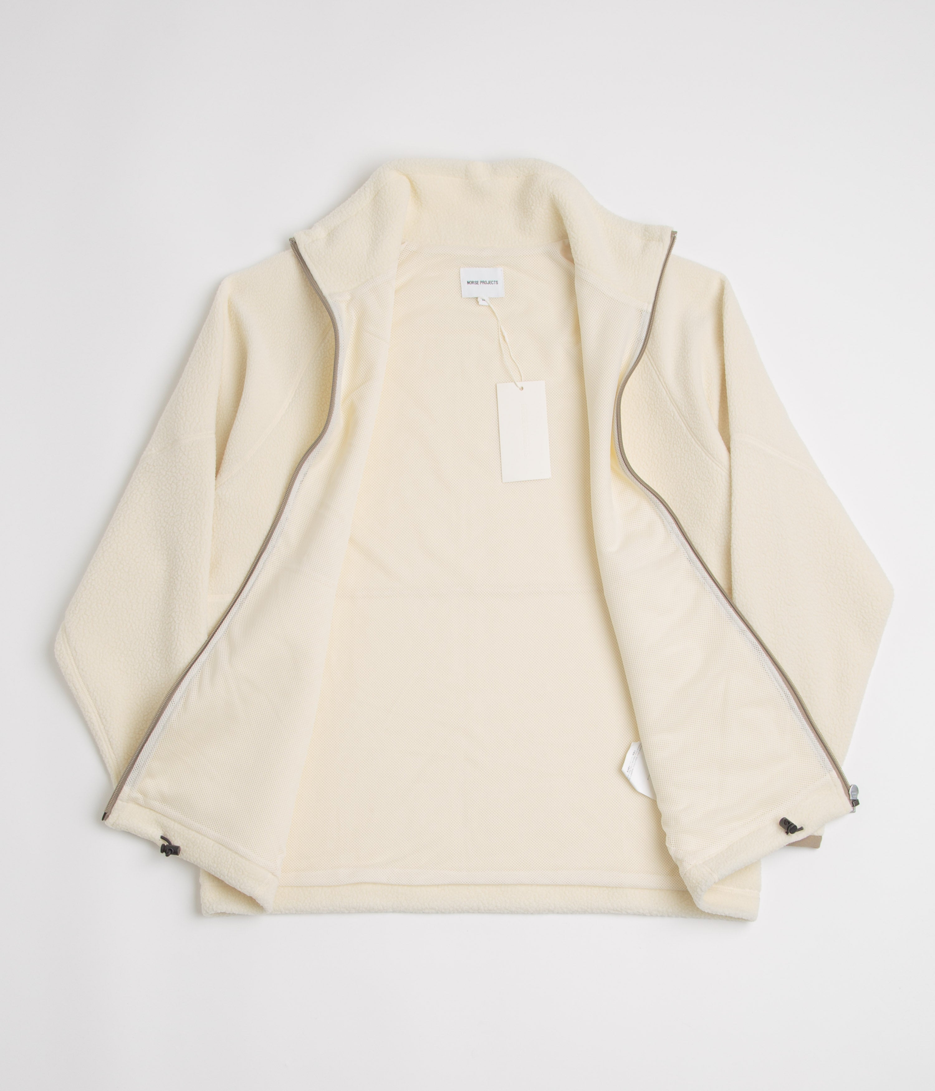 Norse Projects Tycho Pile Fleece Full Zip Jacket - Ecru