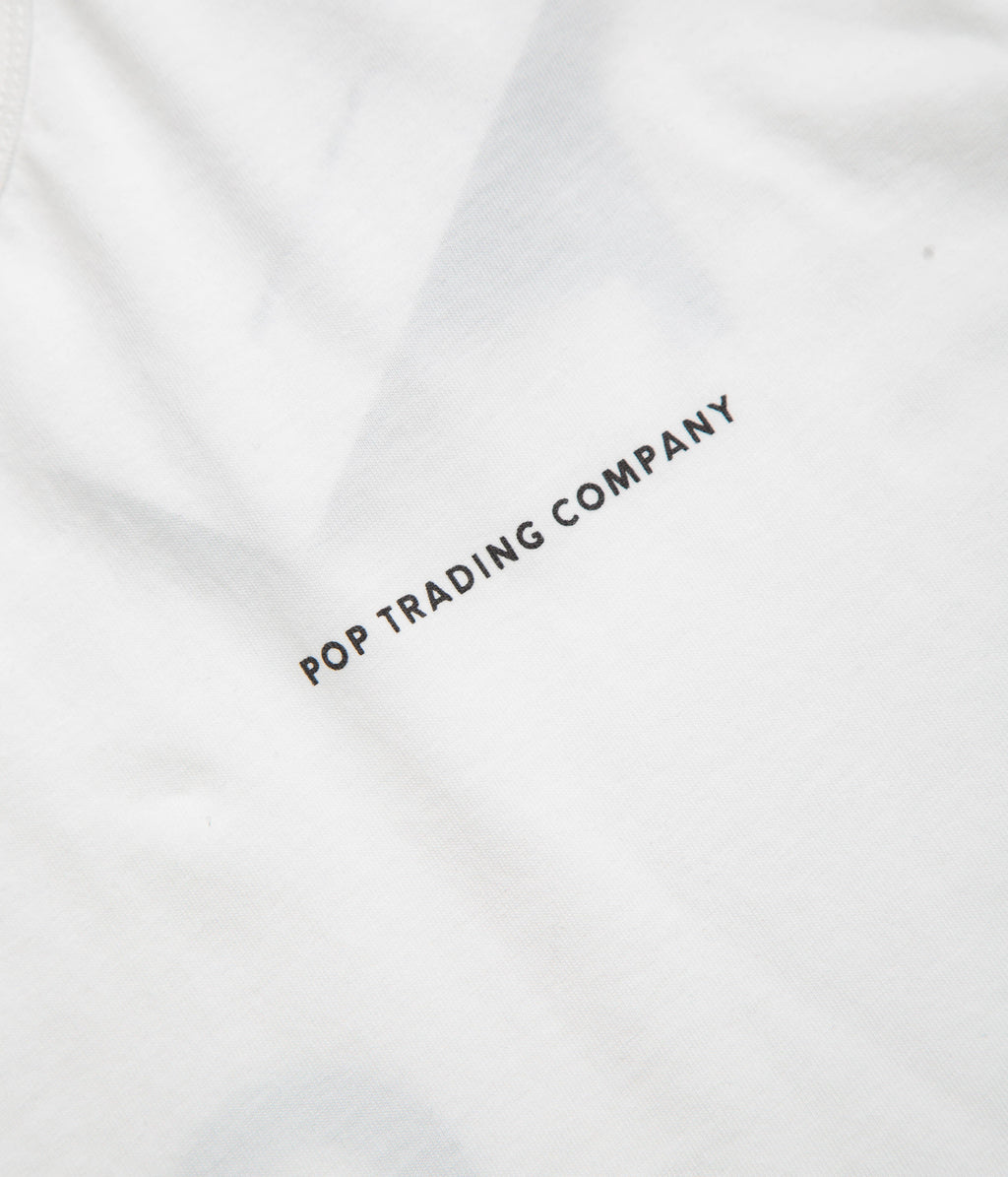 Pop Trading Company Logo Long Sleeve T-Shirt - White / Black