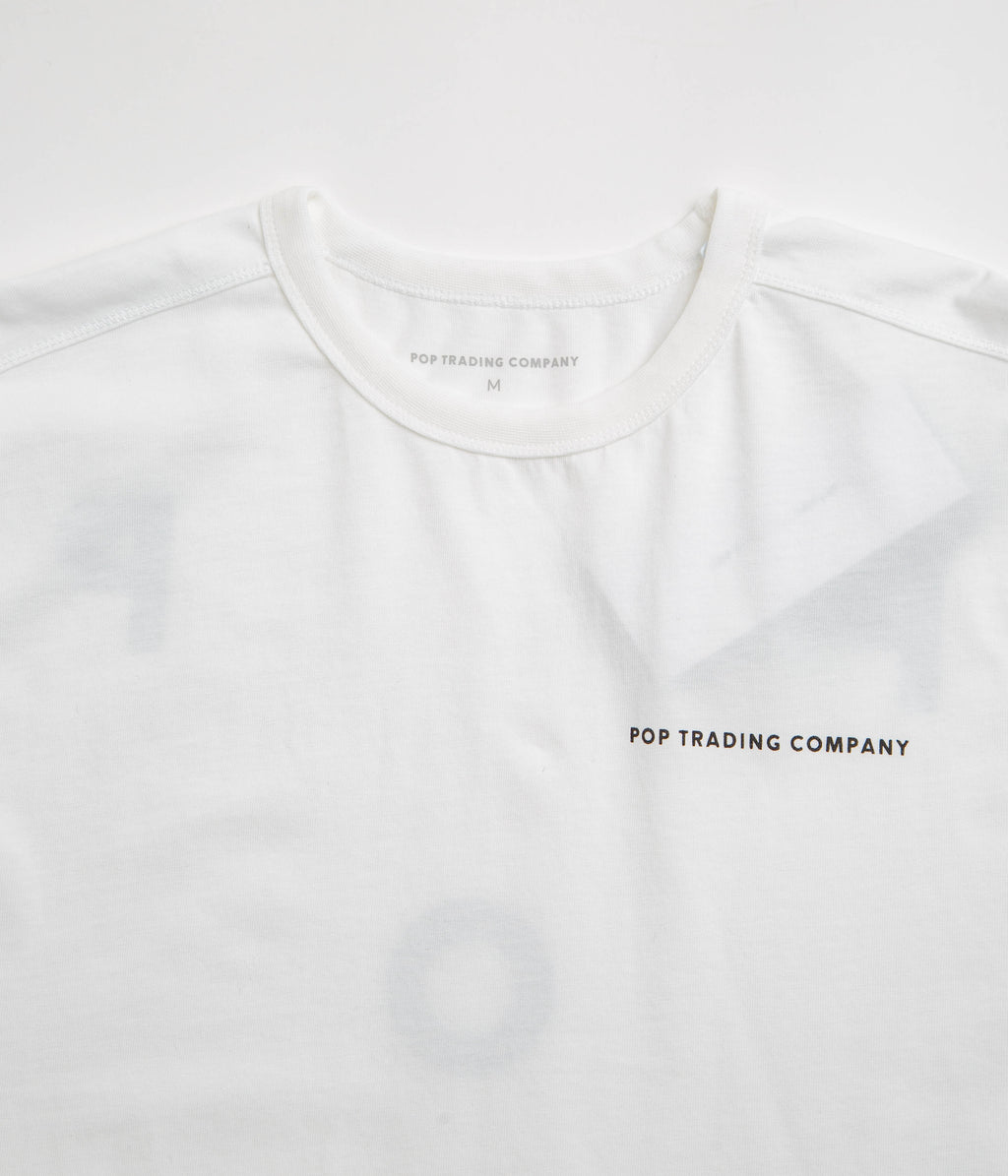Pop Trading Company Logo Long Sleeve T-Shirt - White / Black