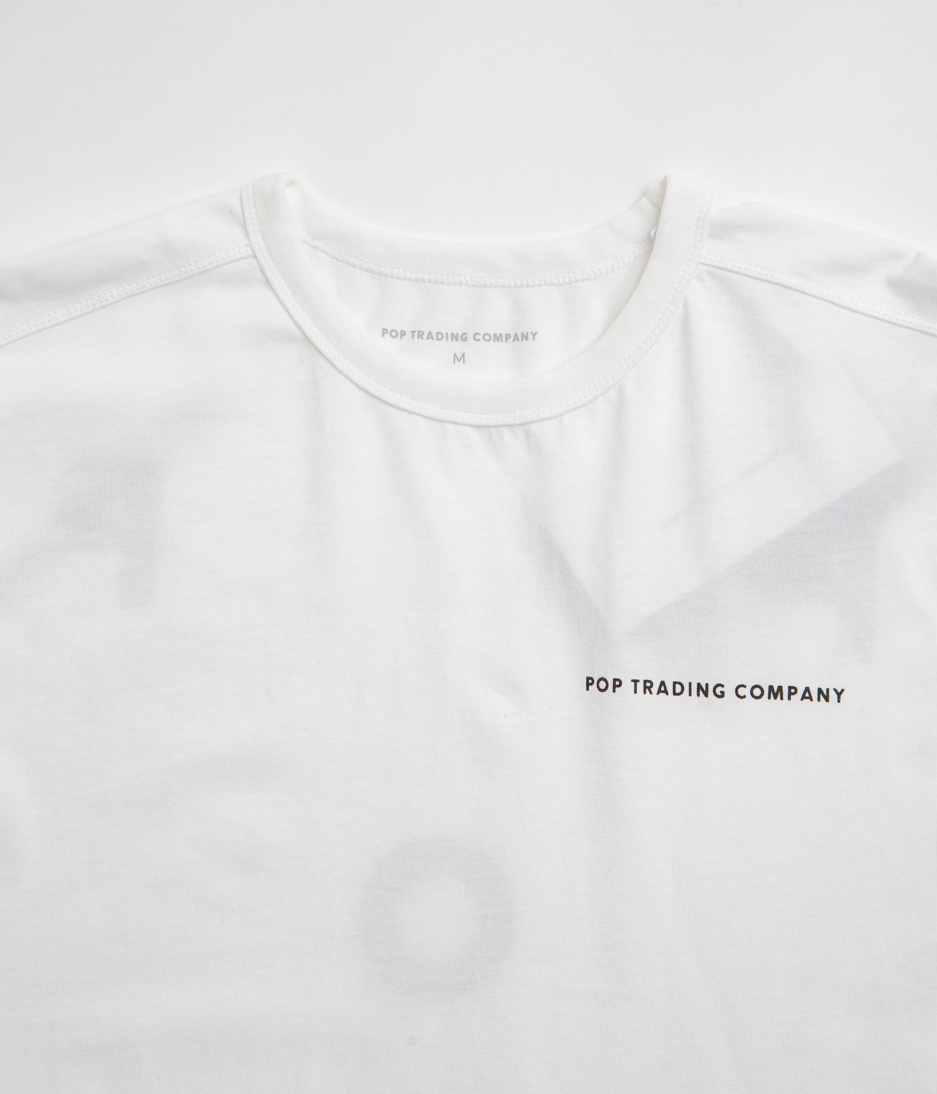Pop Trading Company Logo Long Sleeve T-Shirt - White / Black