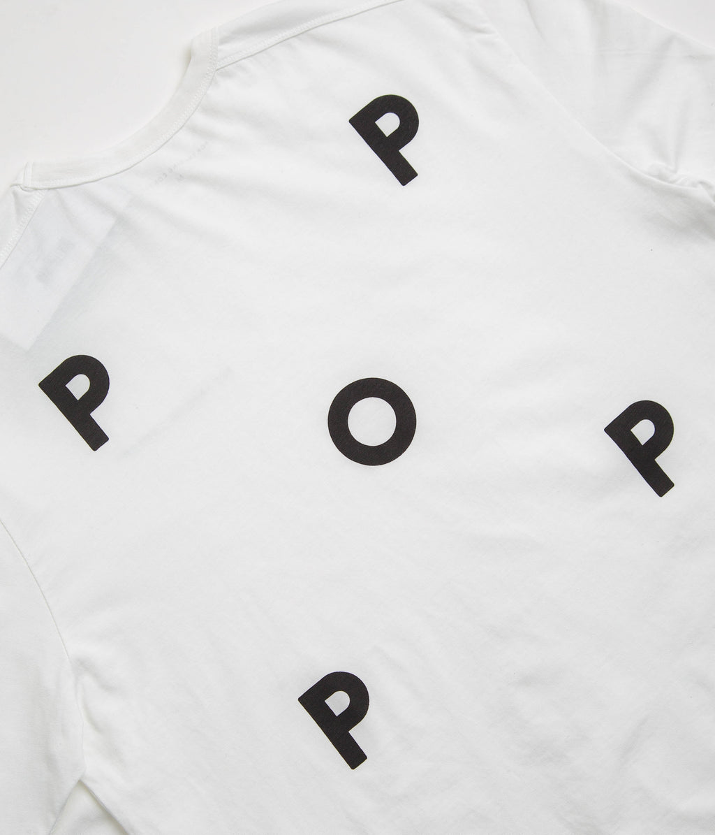 Pop Trading Company Logo Long Sleeve T-Shirt - White / Black