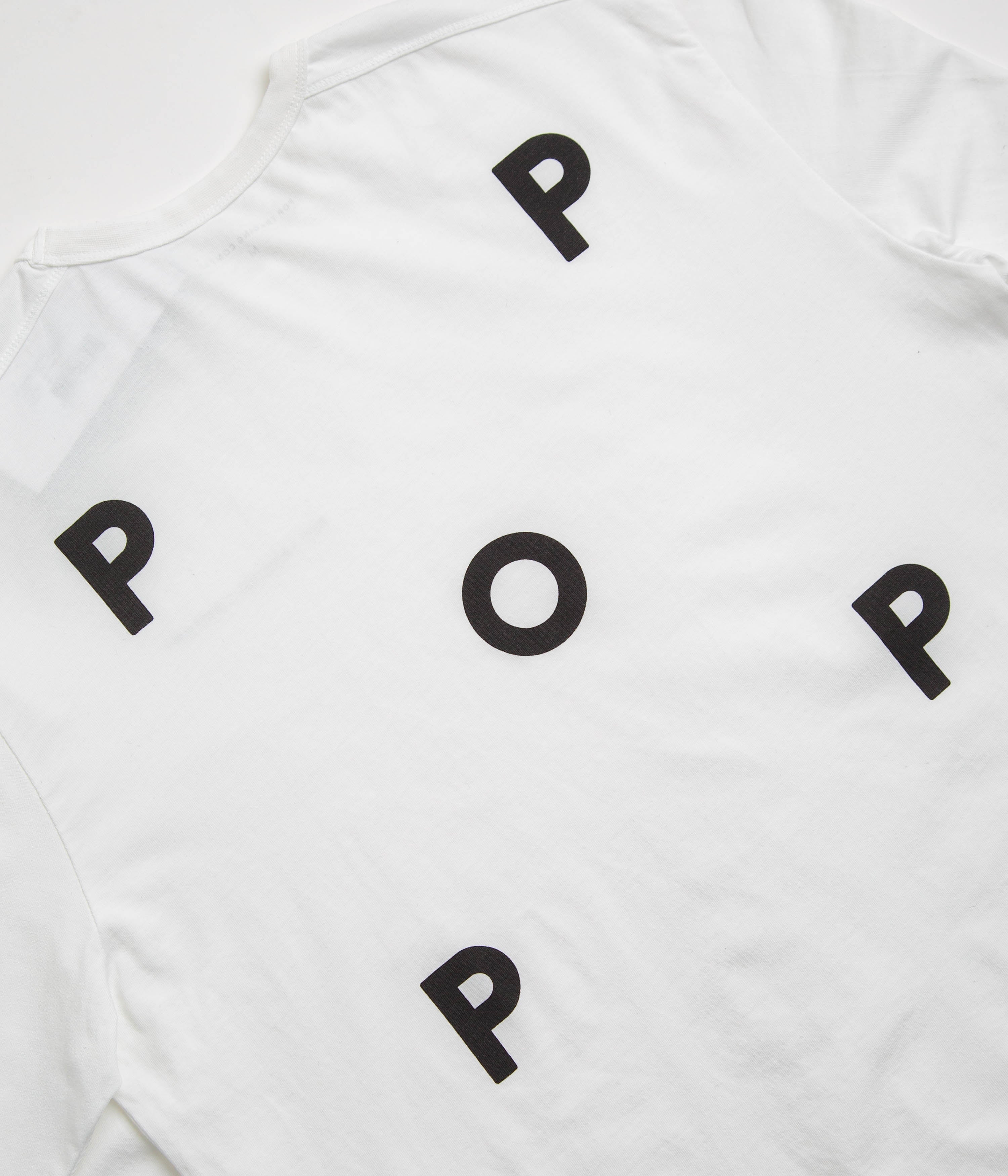Pop Trading Company Logo Long Sleeve T-Shirt - White / Black