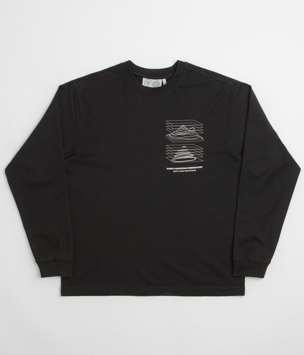 Purple Mountain Observatory Map Projections Long Sleeve T-Shirt - Black