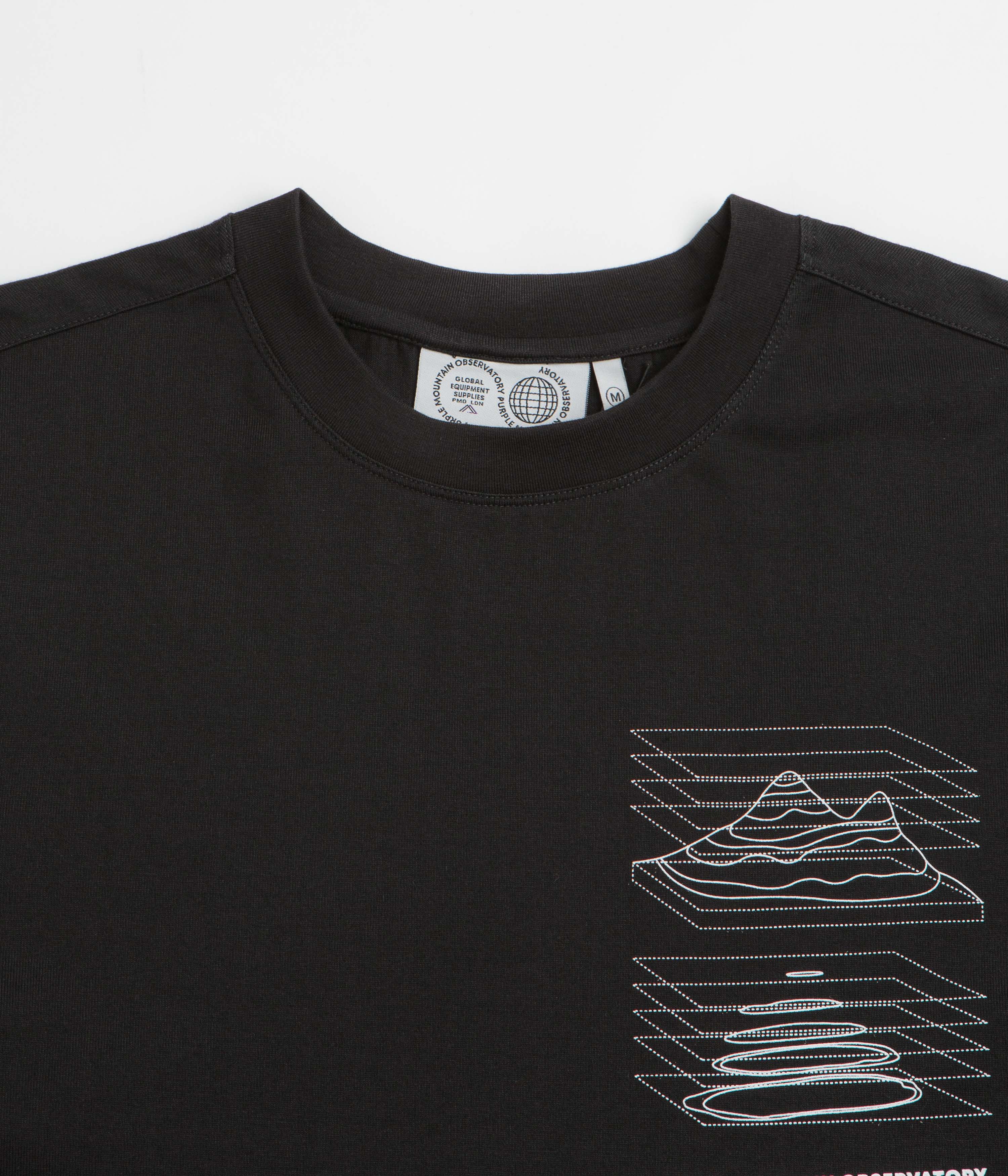 Purple Mountain Observatory Map Projections Long Sleeve T-Shirt - Black