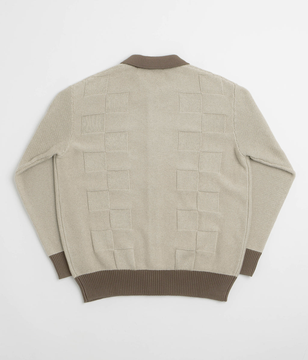 Service Works Check Panel Cardigan - Mushroom