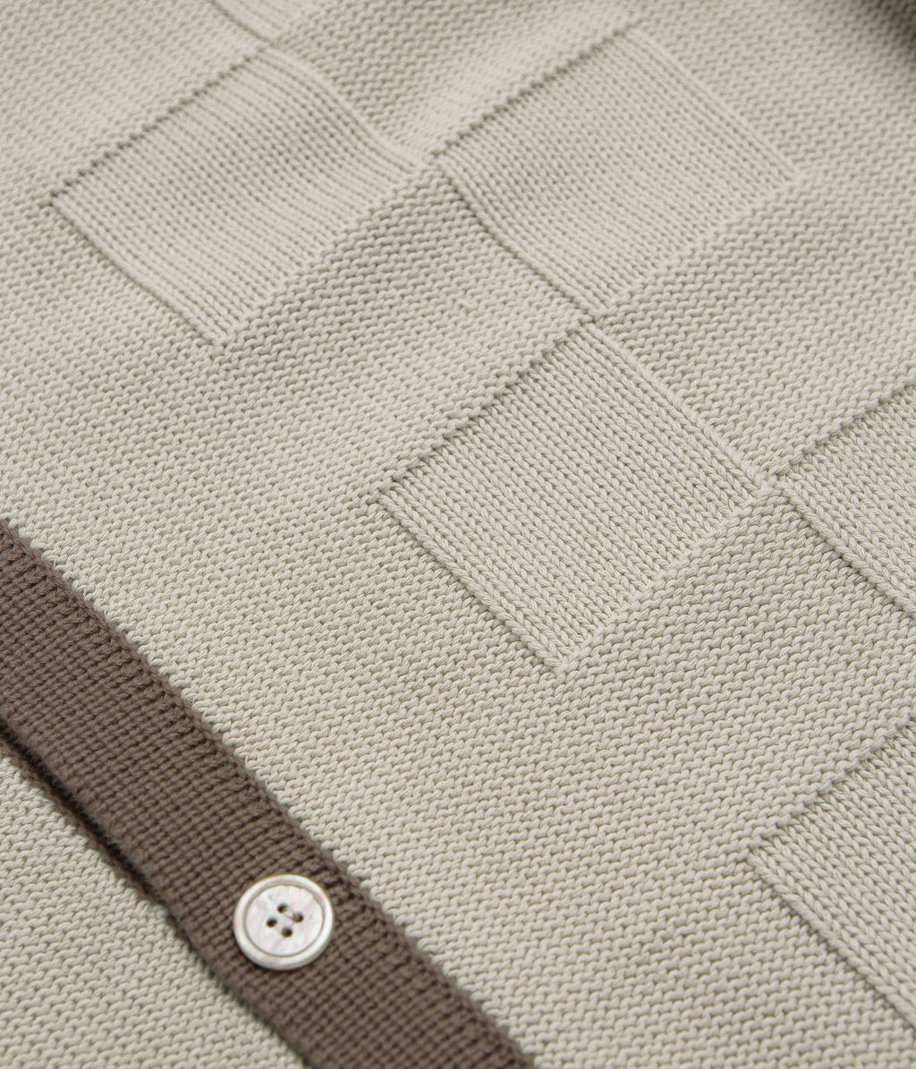 Service Works Check Panel Cardigan - Mushroom