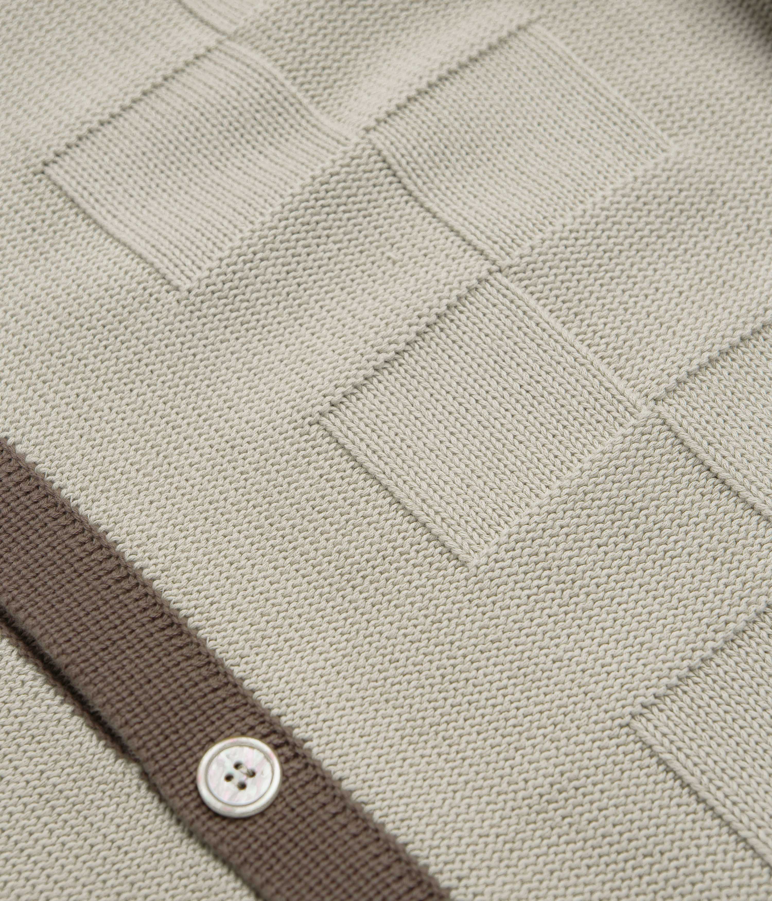 Service Works Check Panel Cardigan - Mushroom