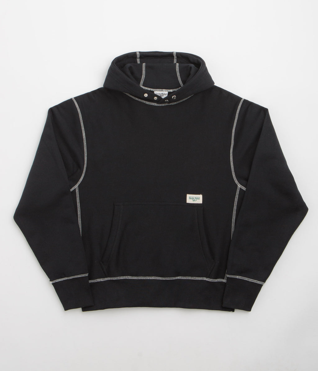 Service Works Contrast Stitch Hoodie - Black