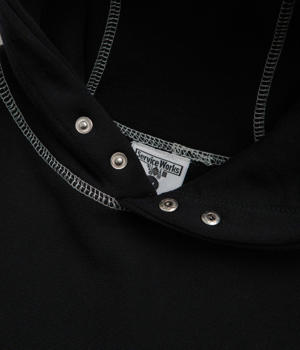 Service Works Contrast Stitch Hoodie - Black