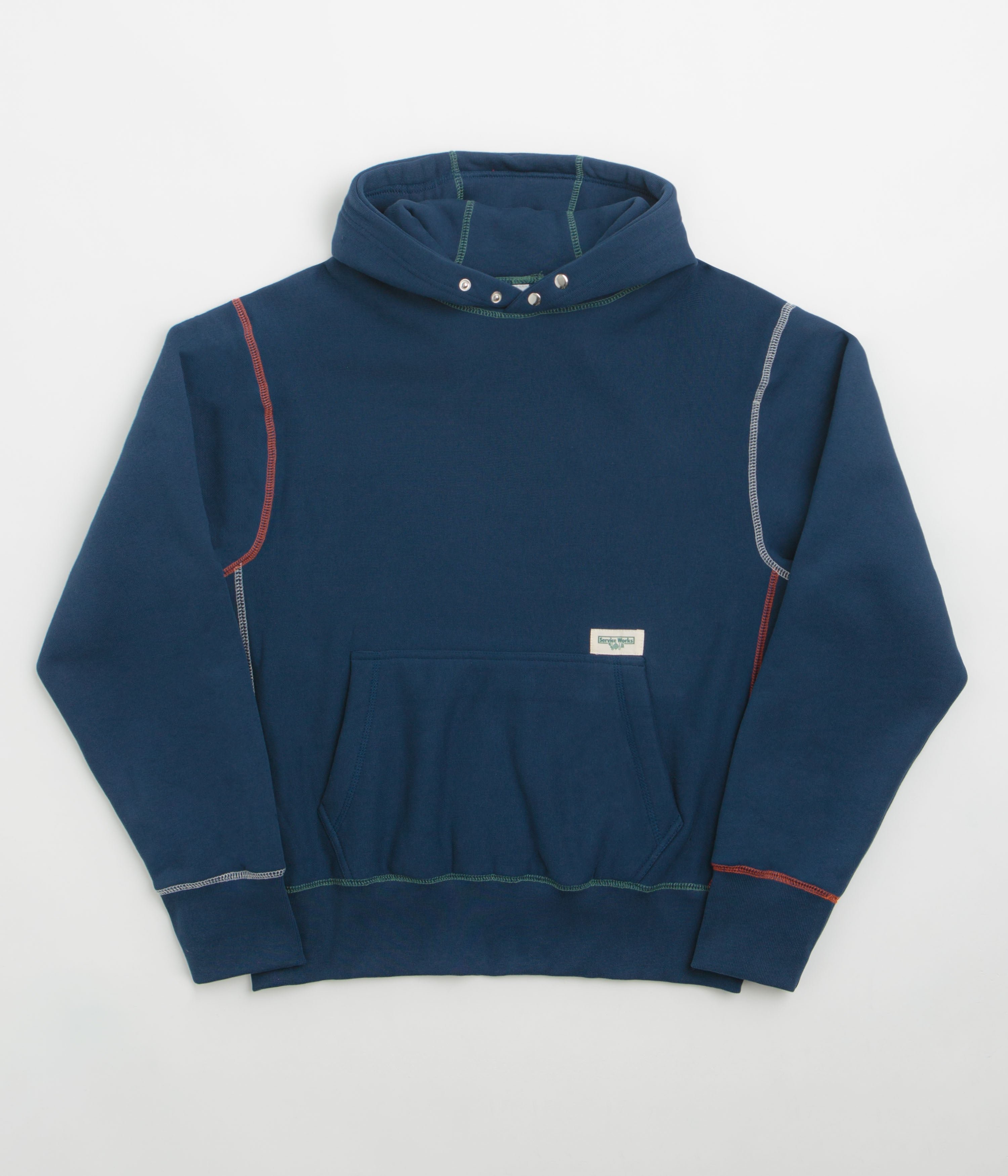 Service Works Contrast Stitch Hoodie - Navy