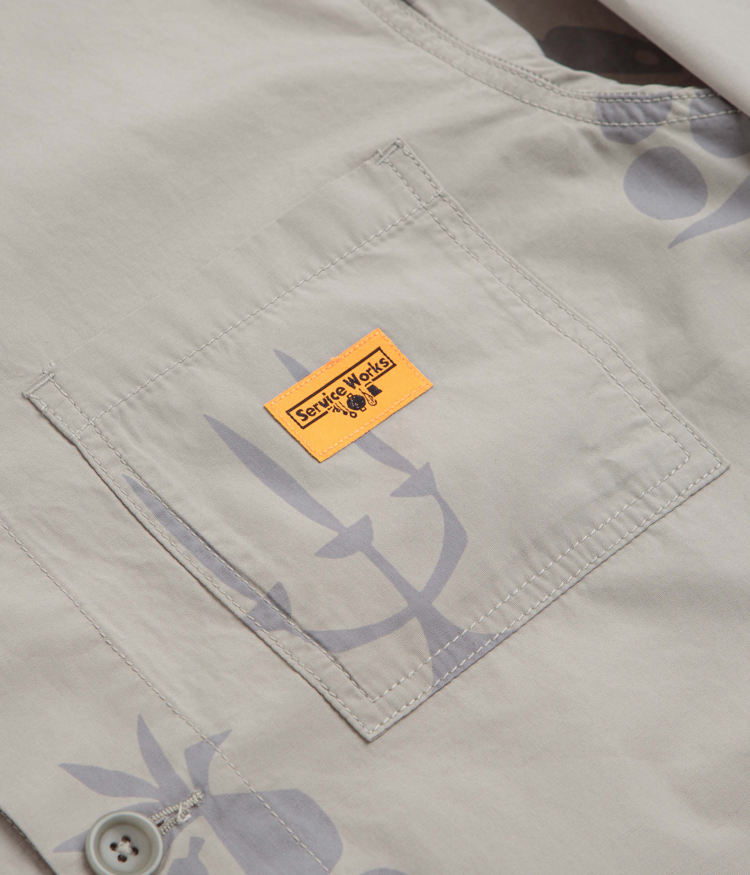 Service Works Poplin Printed Chore Shirt - Stone