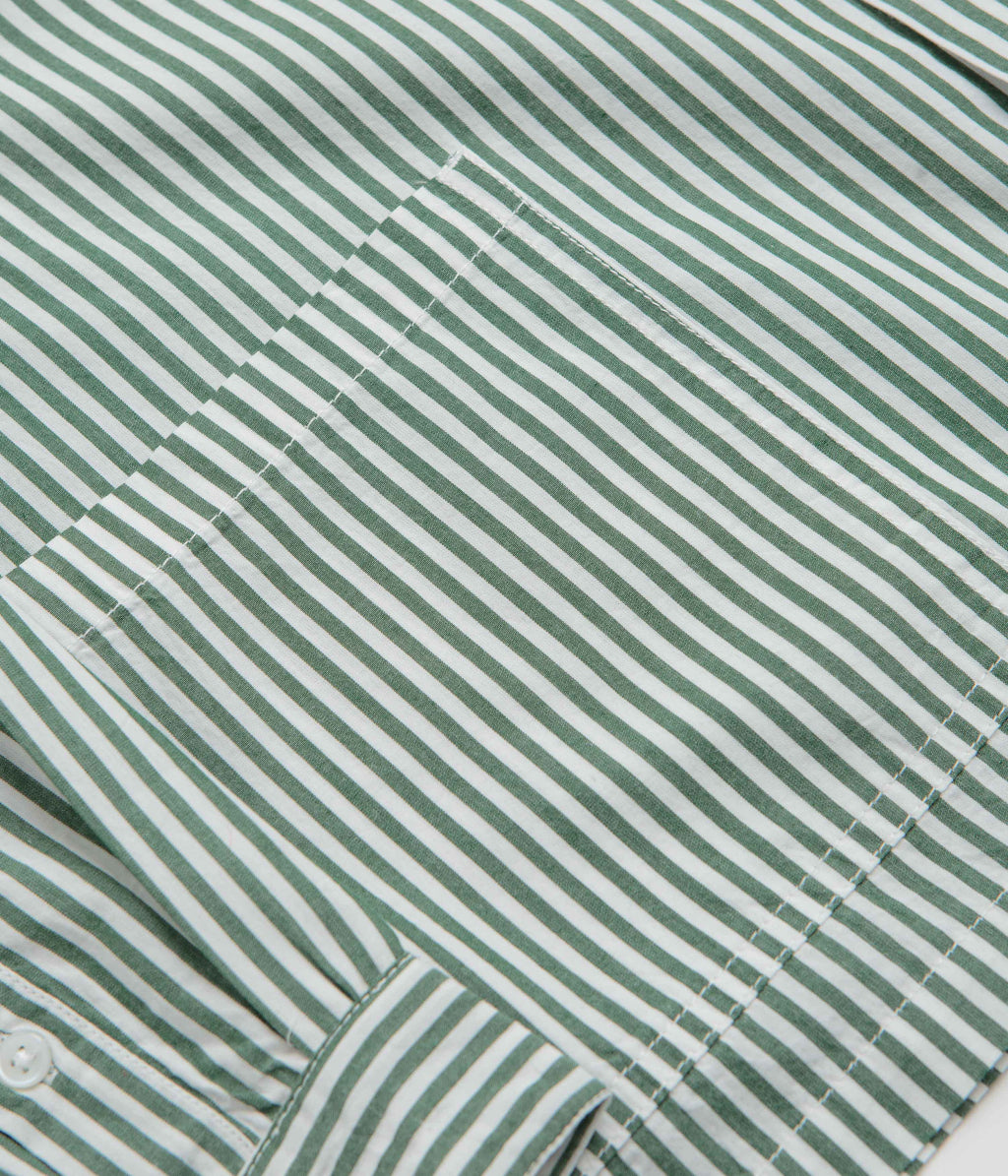 Service Works Poplin Stripe Waiter Shirt - Forest
