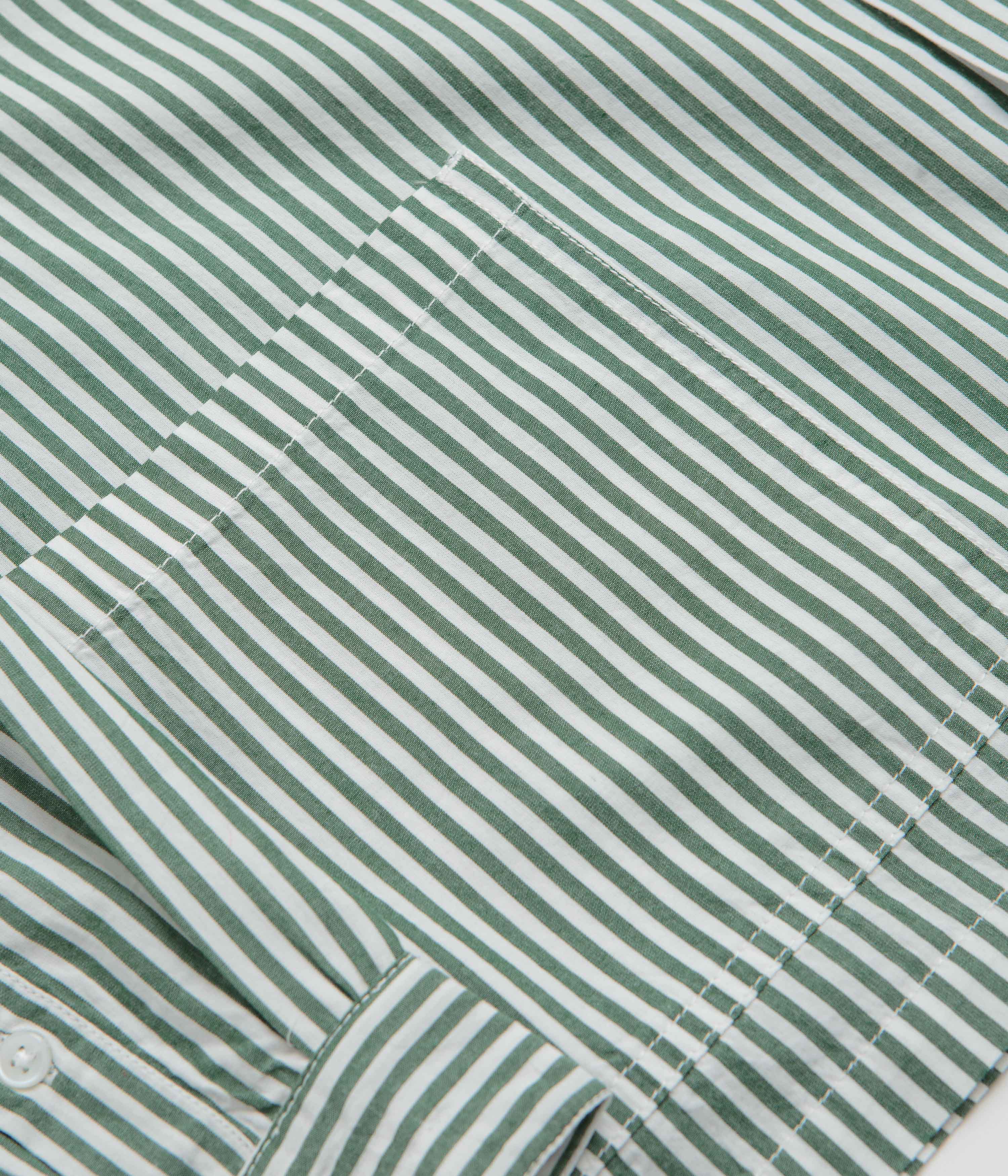 Service Works Poplin Stripe Waiter Shirt - Forest